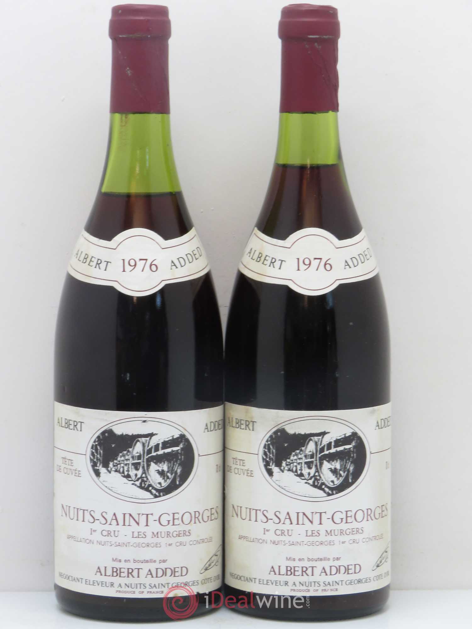 Nuits-Saint-Georges 1er Cru Les Murgers A. Added 1976 - Posten von 2 Flaschen - 0