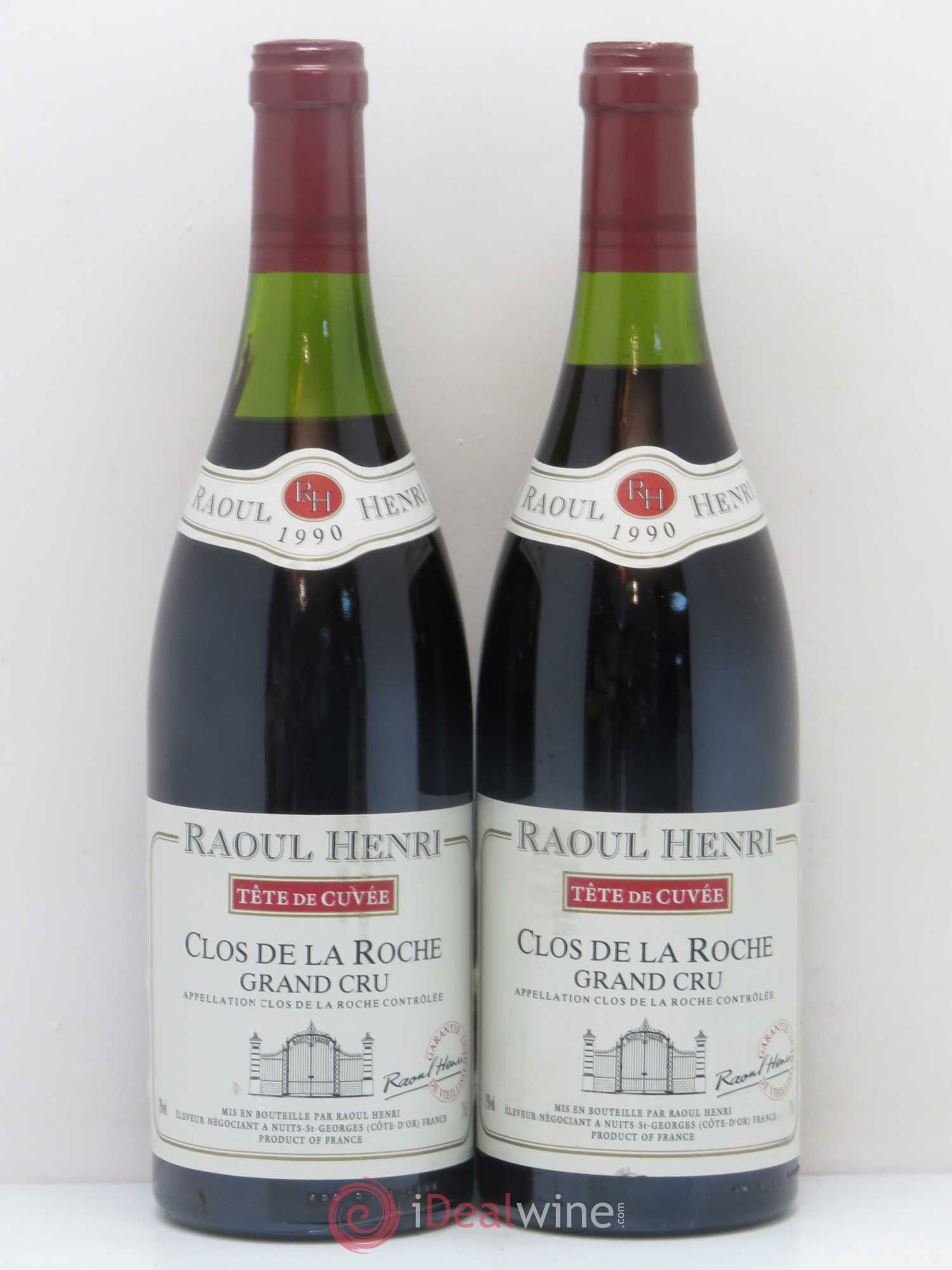 Clos de la Roche Grand Cru Raoul Henri Tête Cuvee 1990 - Posten von 2 Flaschen - 0