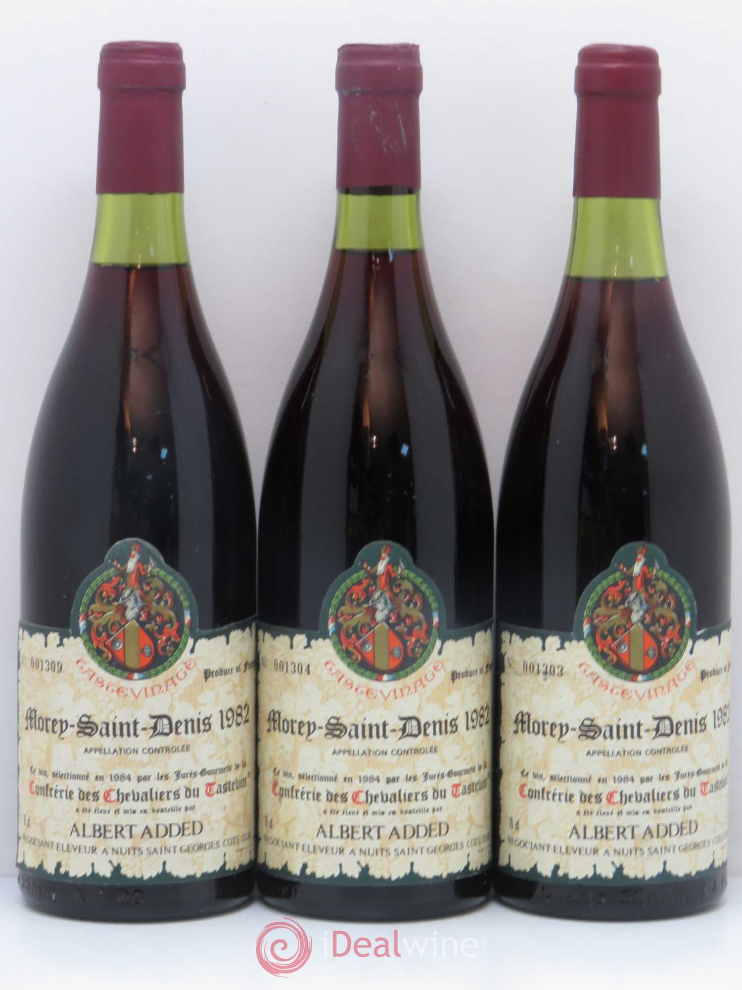 Morey-Saint-Denis 1er Cru A. Added Confrerie des Chevaliers du Tastevin 1982 - Posten von 3 Flaschen - 0