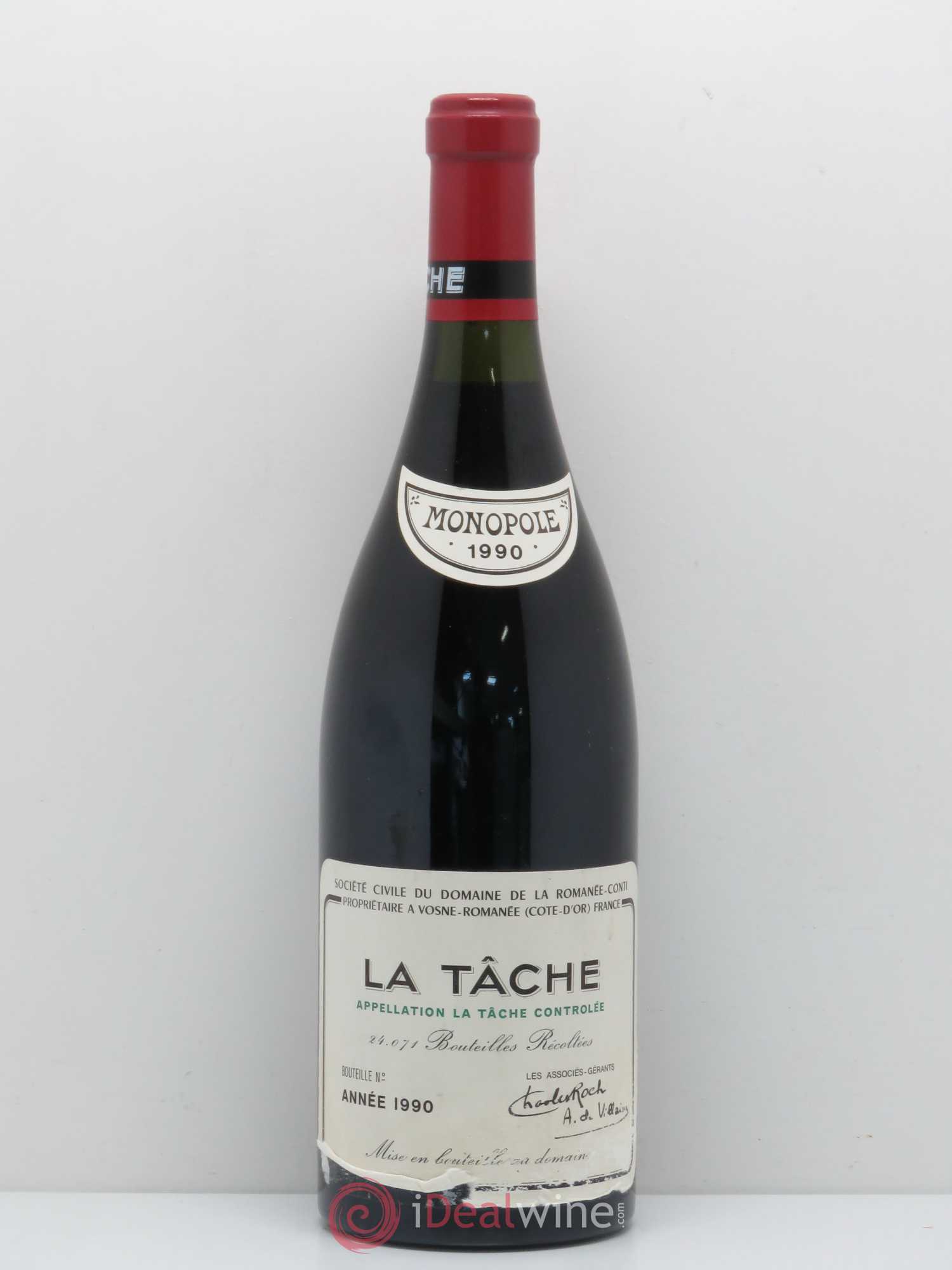 La Tâche Grand Cru Domaine de la Romanée-Conti 1990 - Lot de 1 bouteille - 0