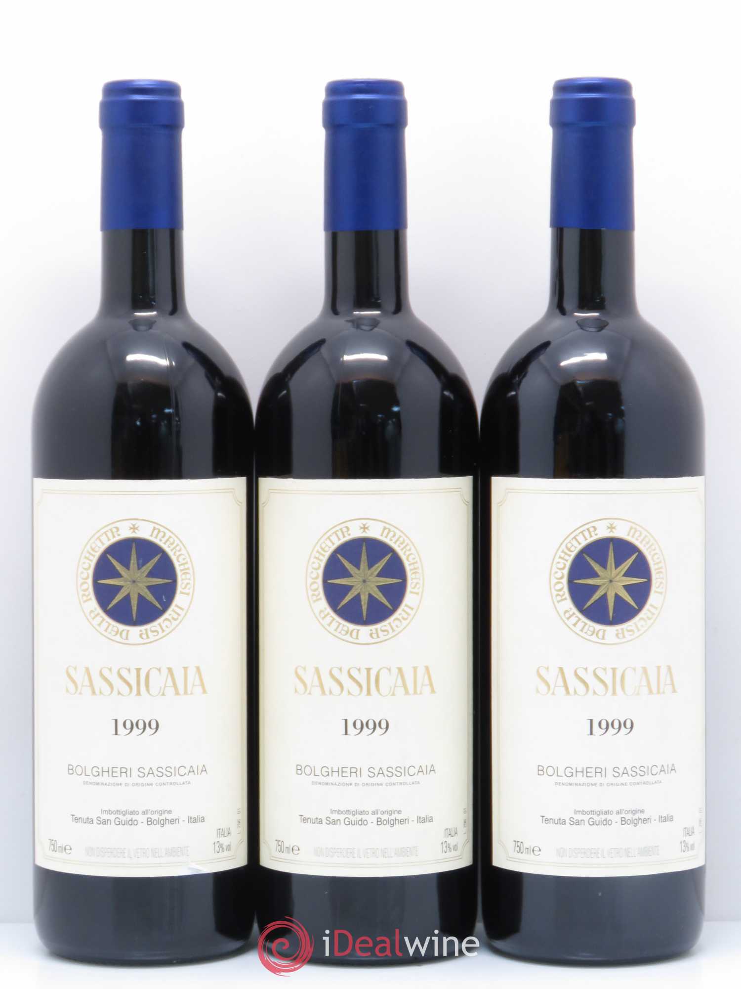 Bolgheri DOC Sassicaia Tenuta San Guido 1999 - Lot de 3 bouteilles - 0