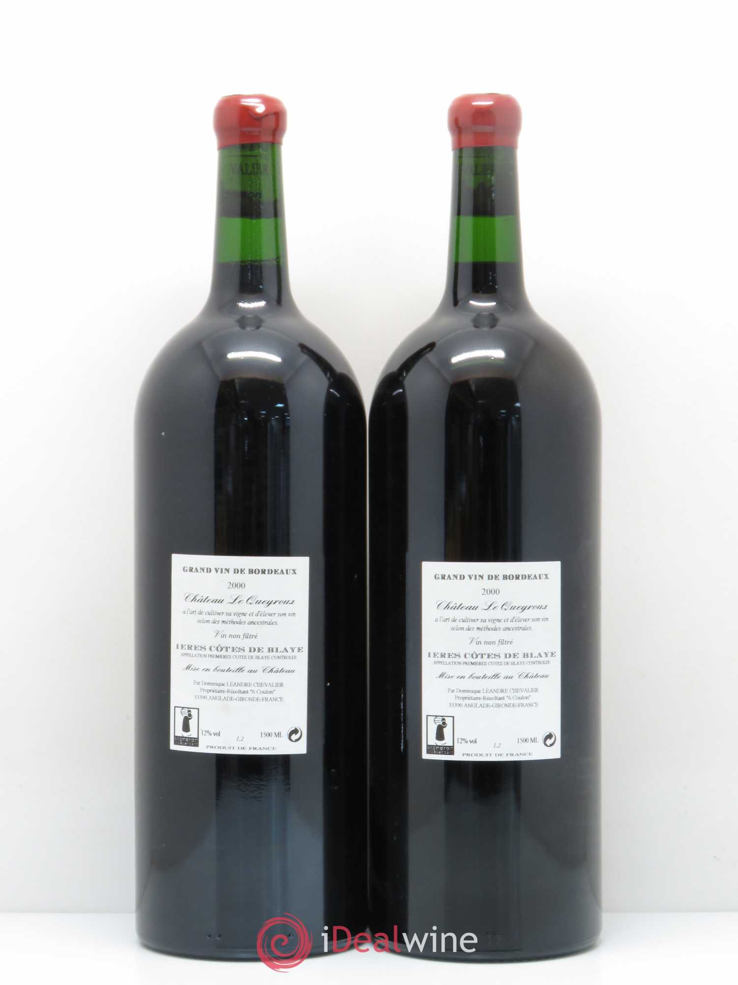 Premières-Côtes-de-Blaye (Blaye-Côtes-de-Bordeaux) Le Joyau du Chateau Le Queyroux 2000 - Posten von 2 Magnum - 1