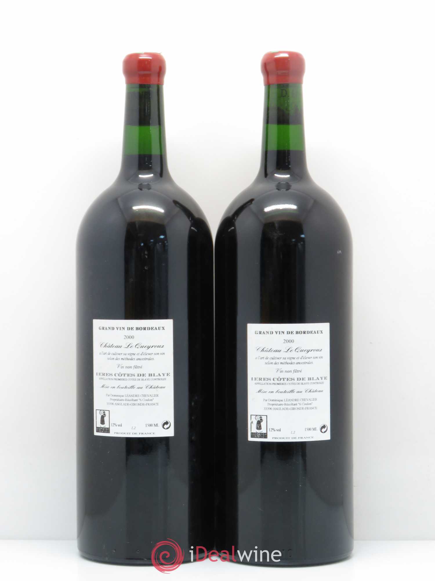Premières-Côtes-de-Blaye (Blaye-Côtes-de-Bordeaux) Le Joyau du Chateau Le Queyroux 2000 - Posten von 2 Magnum - 1
