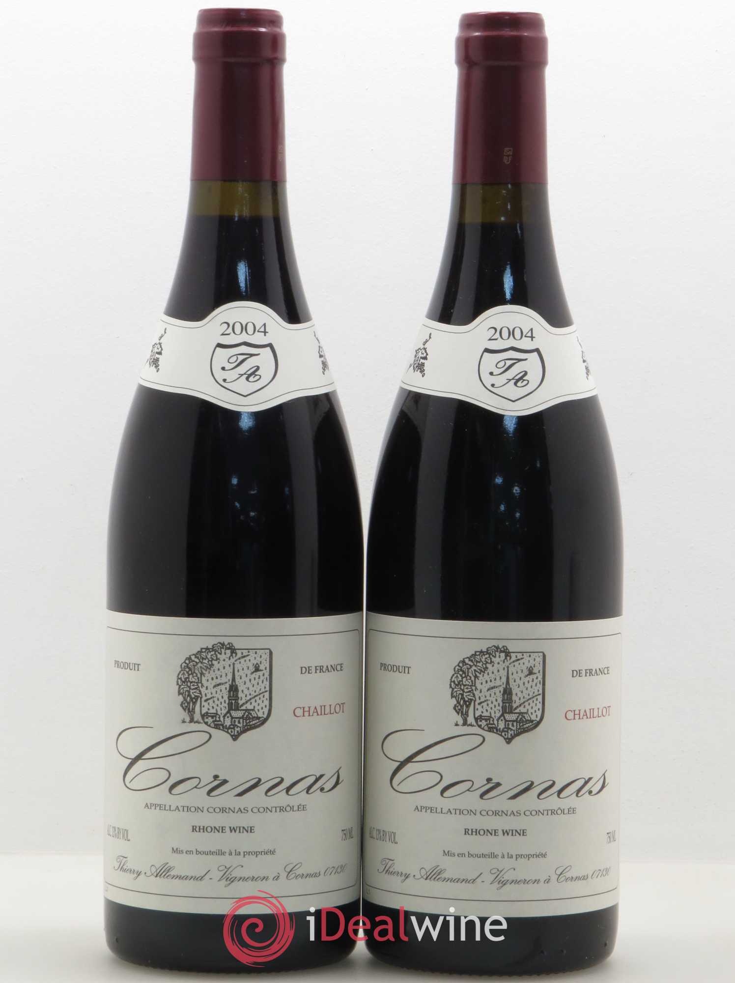 Cornas Chaillot Thierry Allemand 2004 - Lot de 2 bouteilles - 0