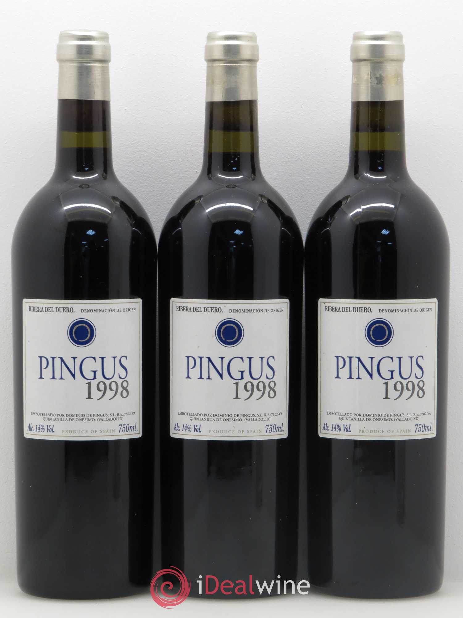 Ribera Del Duero Pingus Dominio de Pingus - Peter Sisseck 1998 - Lot de 3 bouteilles - 0