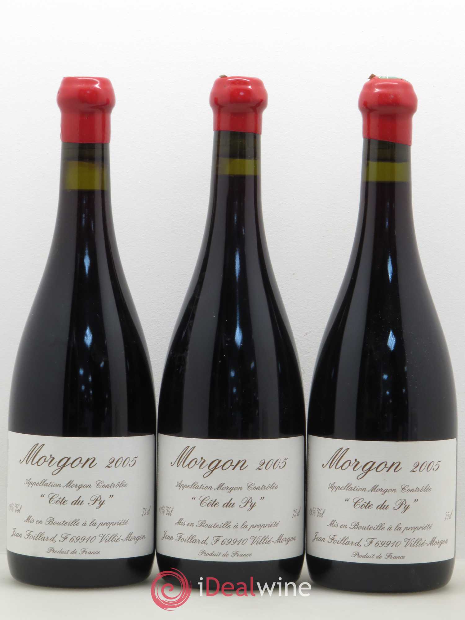 Morgon Côte du Py Jean Foillard 2005 - Lot de 3 bouteilles - 0