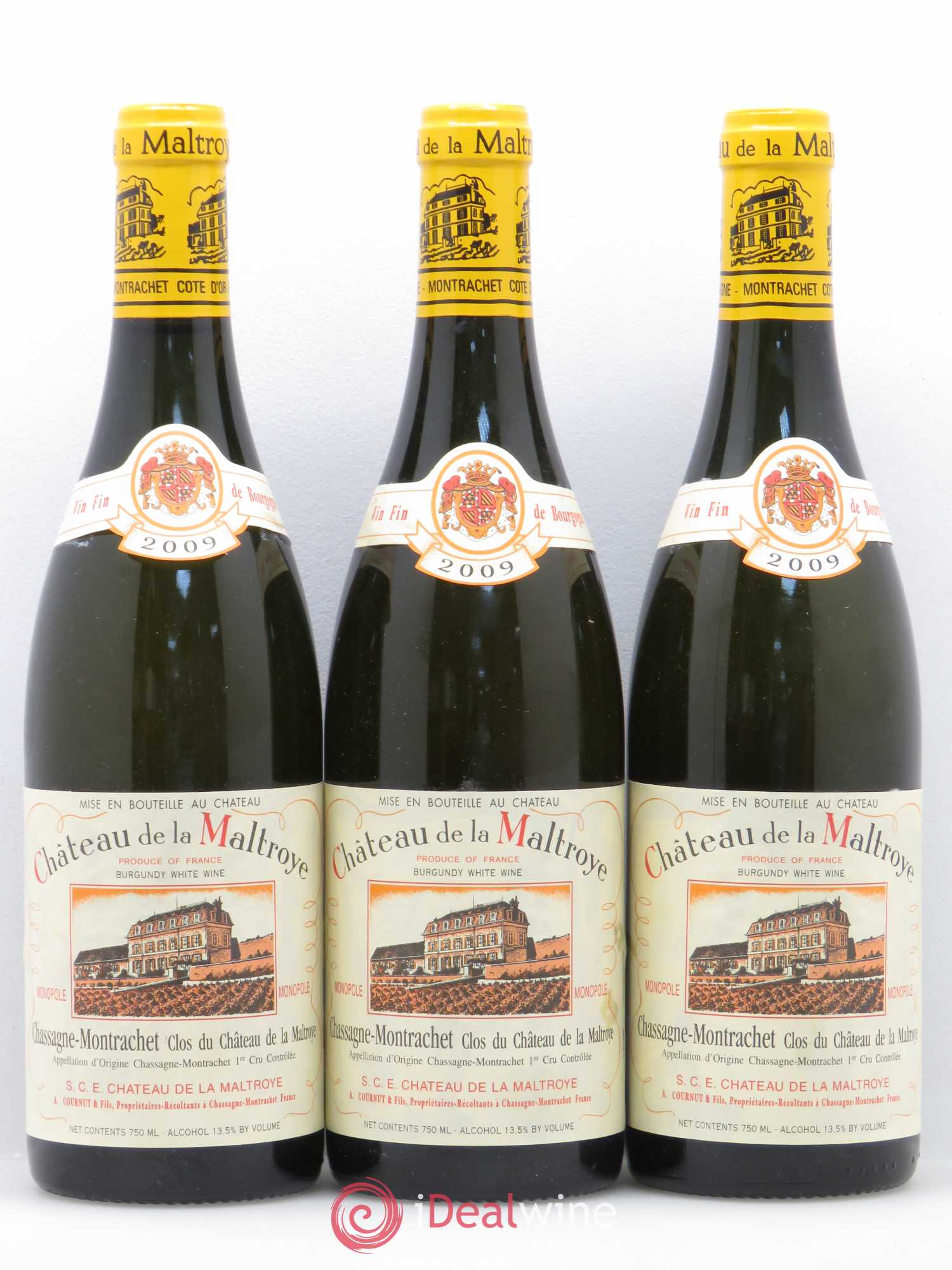 Chassagne-Montrachet 1er Cru Clos Du Château - Château De La Maltroye 2009 - Posten von 3 Flaschen - 0