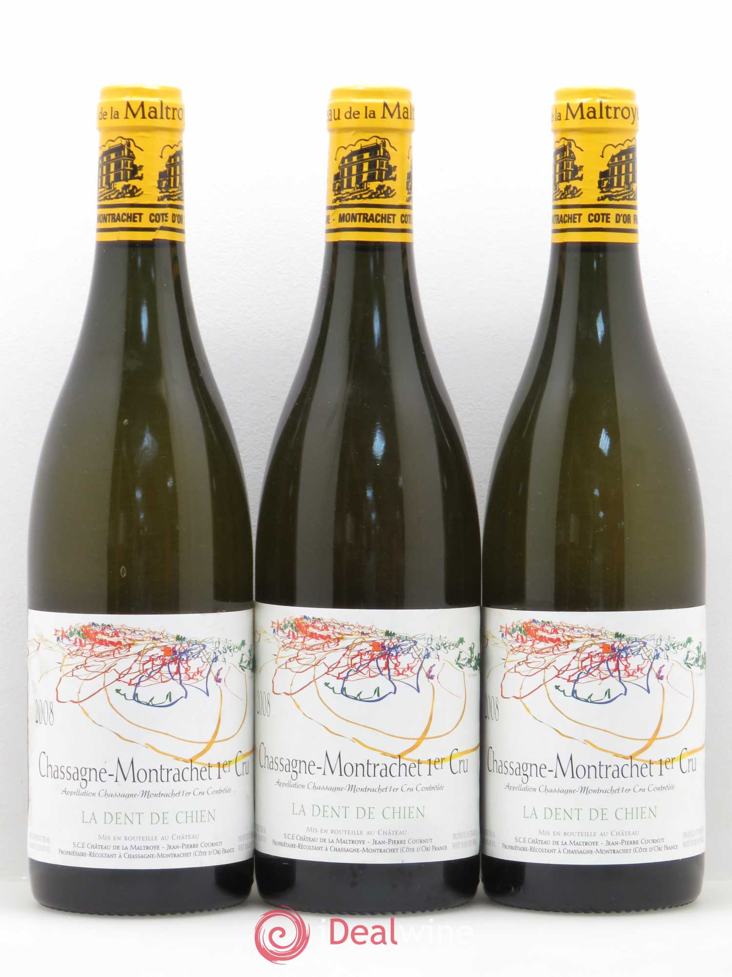 Chassagne-Montrachet 1er Cru La Dent Du Chien Château De La Maltroye 2008 - Posten von 3 Flaschen - 0