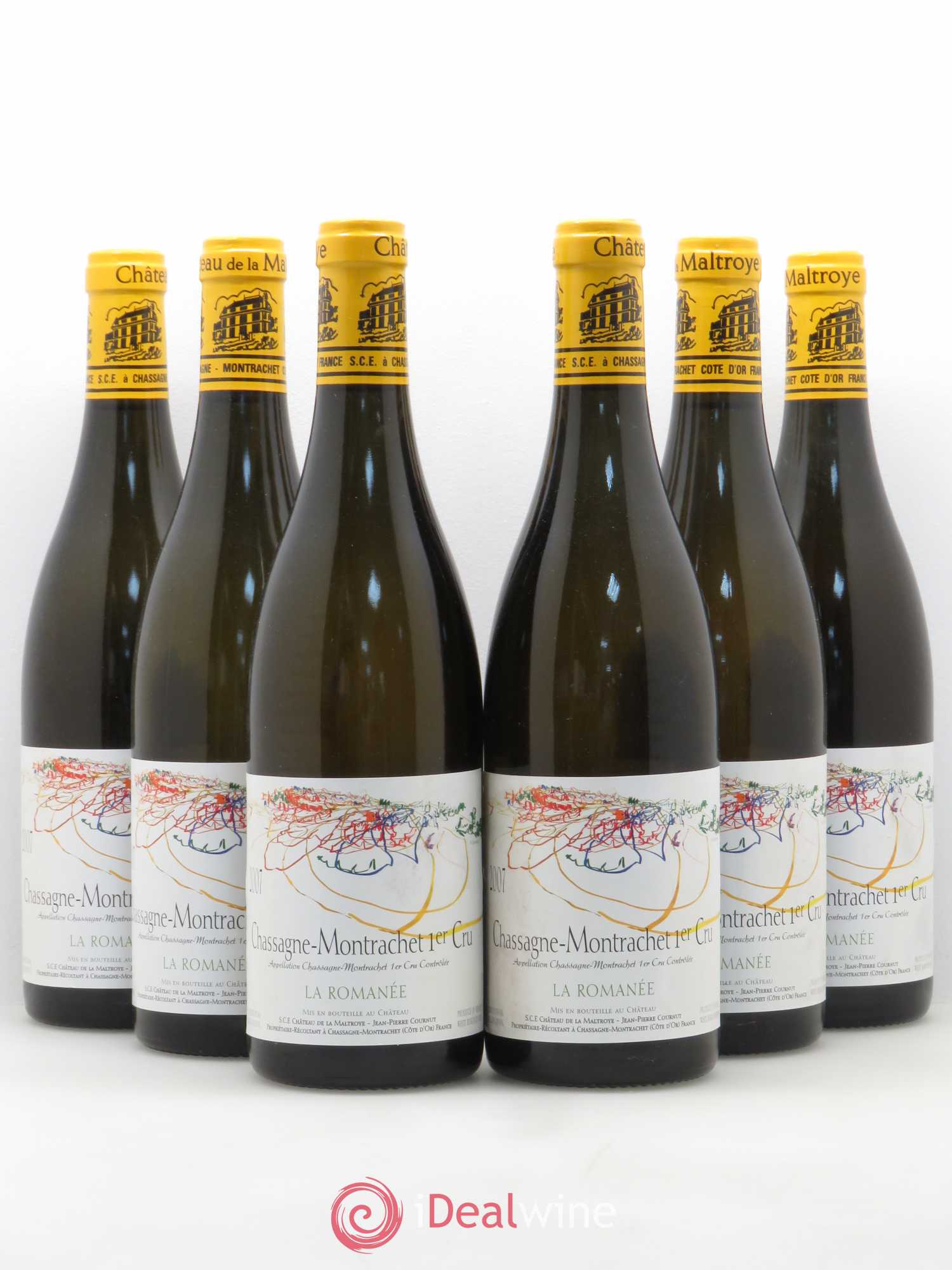 Chassagne-Montrachet 1er Cru La Romanée Château De La Maltroye 2007 - Posten von 6 Flaschen - 0