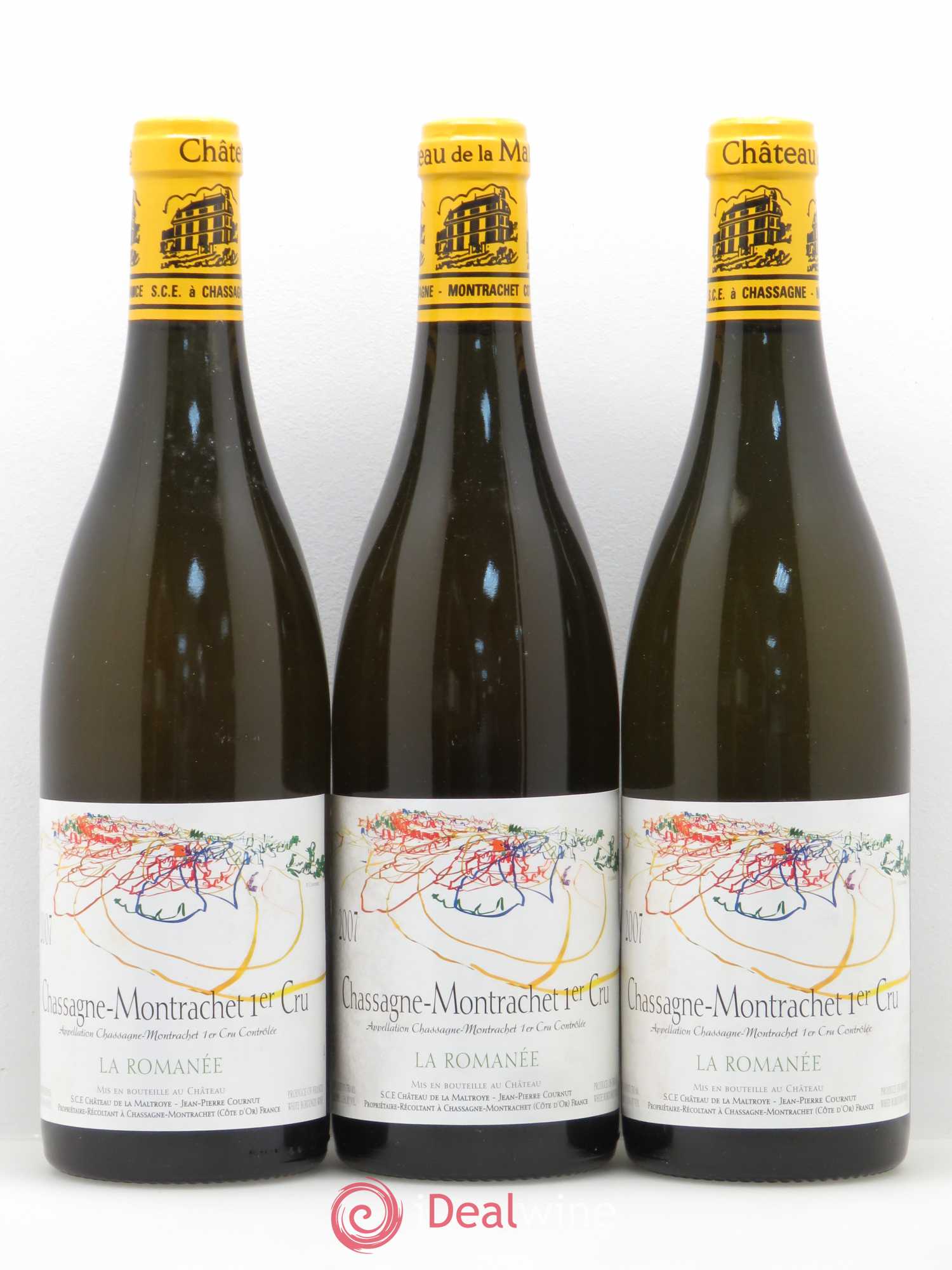 Chassagne-Montrachet 1er Cru La Romanée Château De La Maltroye 2007 - Posten von 3 Flaschen - 0