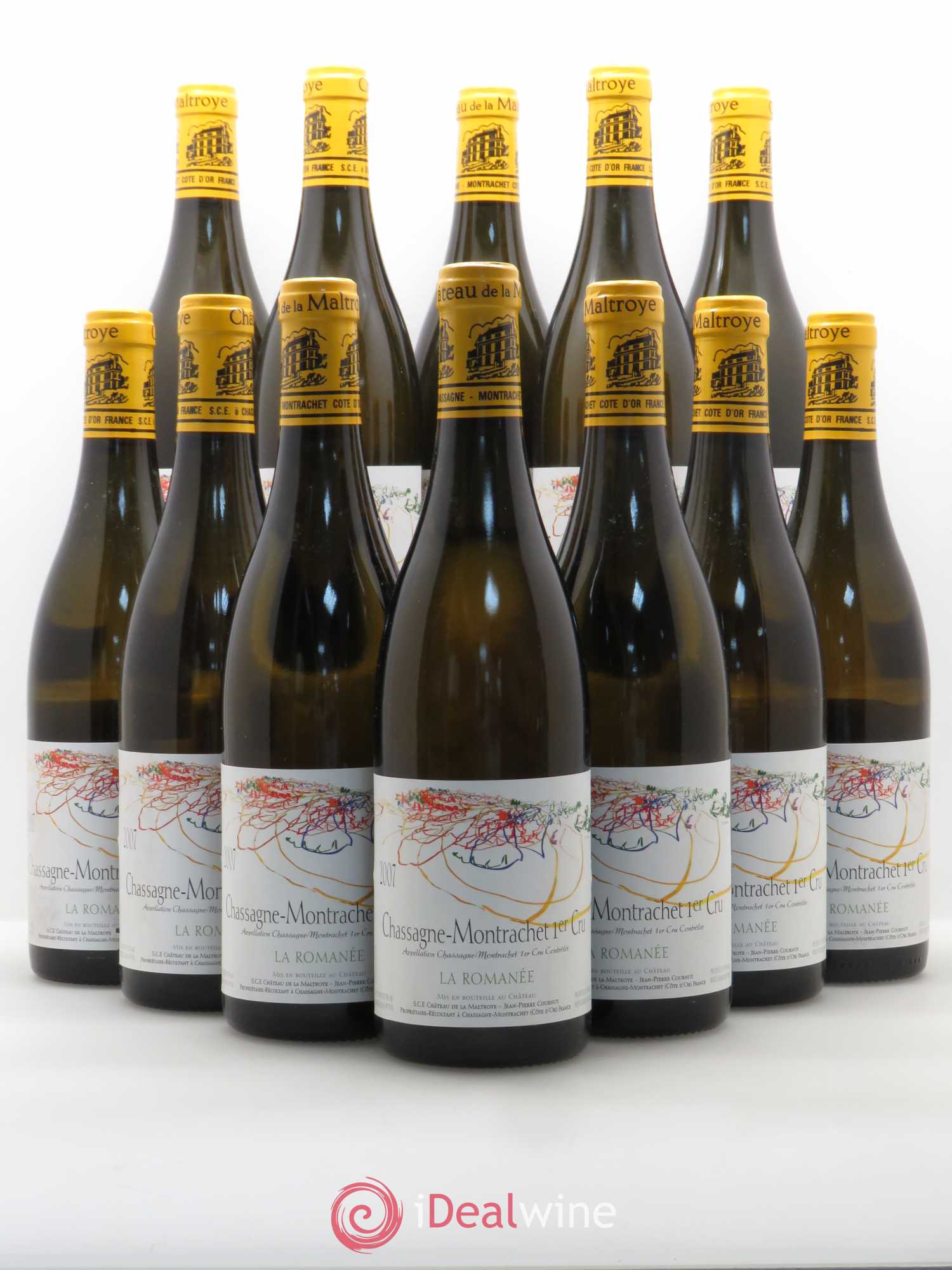 Chassagne-Montrachet 1er Cru La Romanée Château De La Maltroye 2007 - Lotto di 12 bottiglie - 0