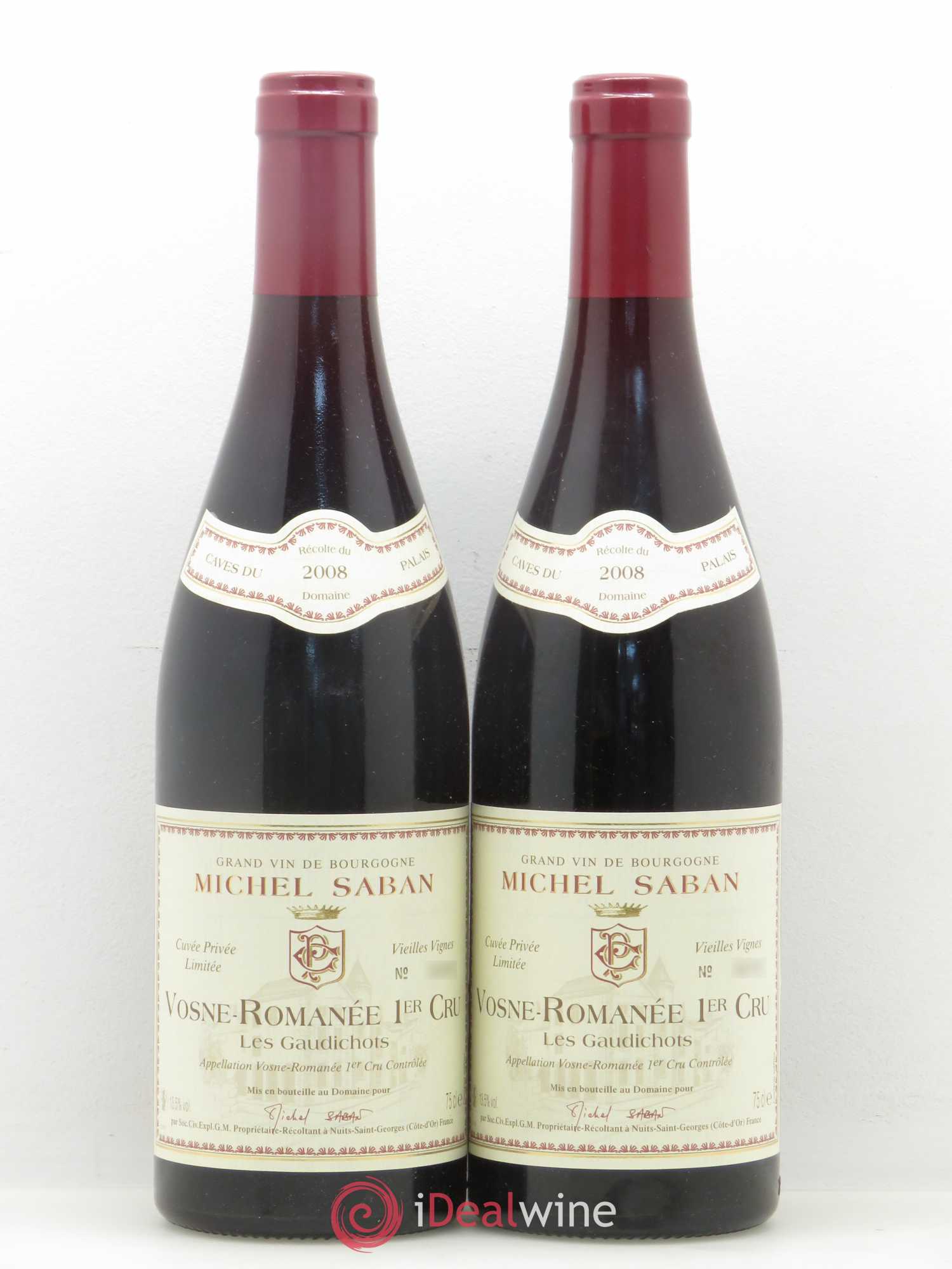 Vosne-Romanée 1er Cru Les Gaudichots Saban vieilles vignes 2008 - Posten von 2 Flaschen - 0