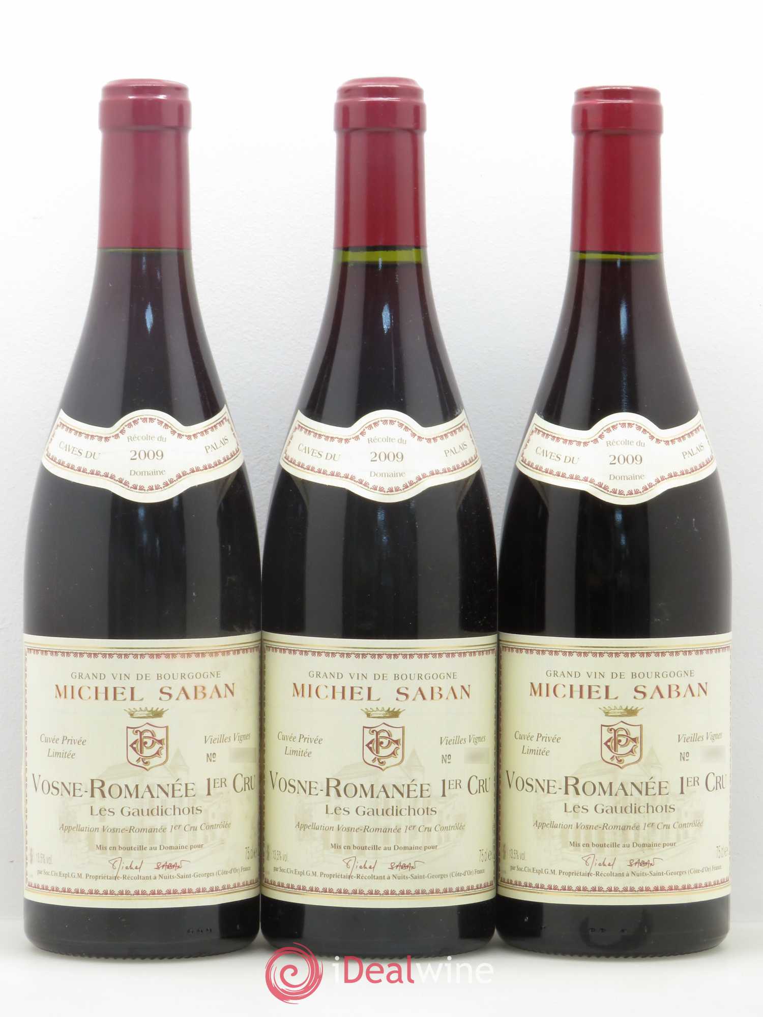 Vosne-Romanée 1er Cru Les Gaudichots Saban vieilles vignes 2009 - Posten von 3 Flaschen - 0
