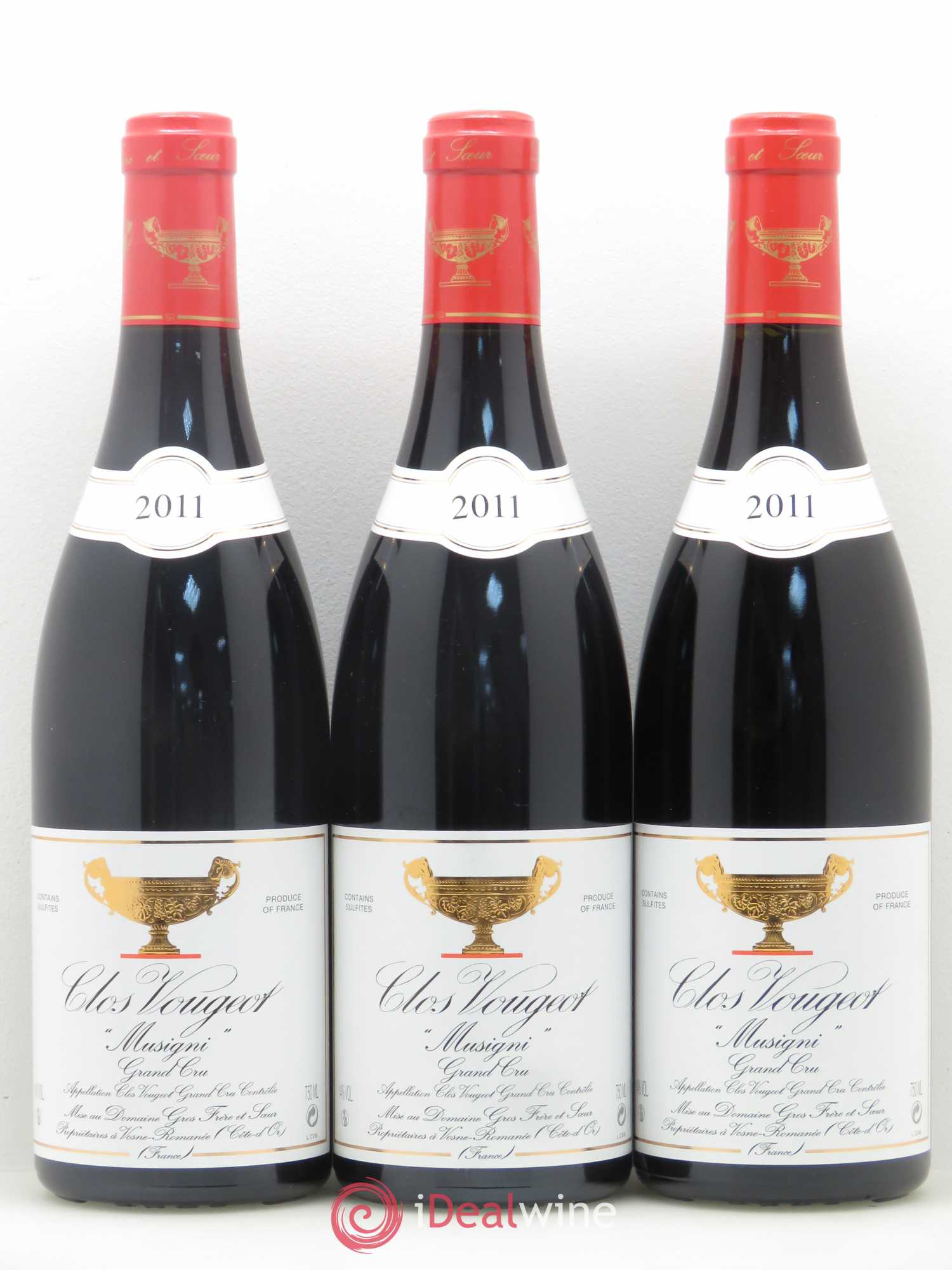 Clos de Vougeot Grand Cru Gros Frère & Soeur Musigni 2011 - Lot de 3 bouteilles - 0