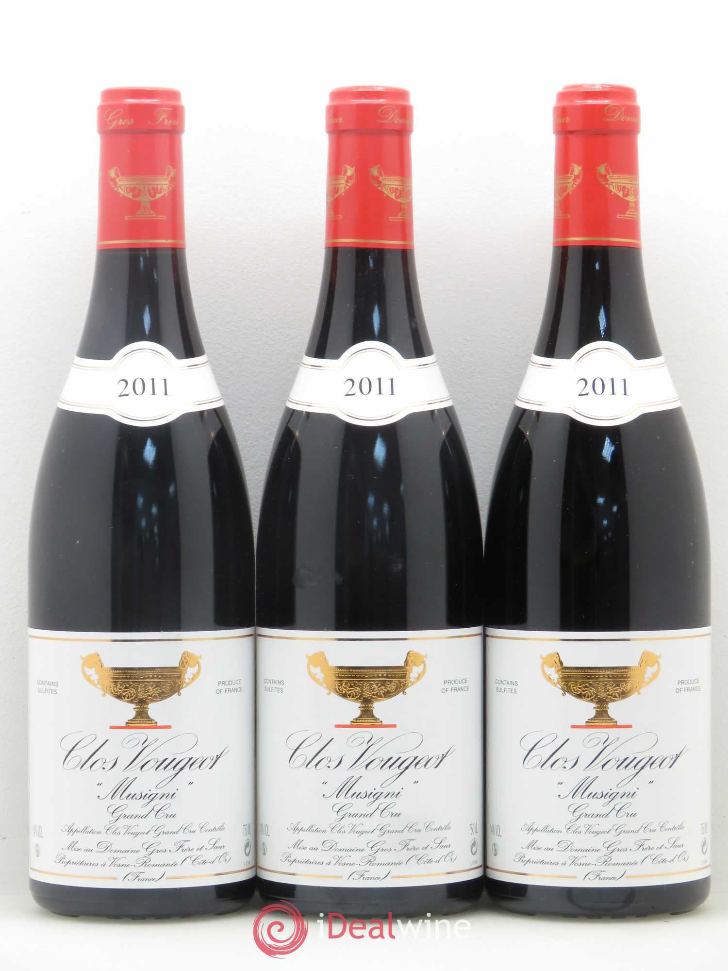 Clos de Vougeot Grand Cru Gros Frère & Soeur Musigni 2011 - Lot de 3 bouteilles - 0