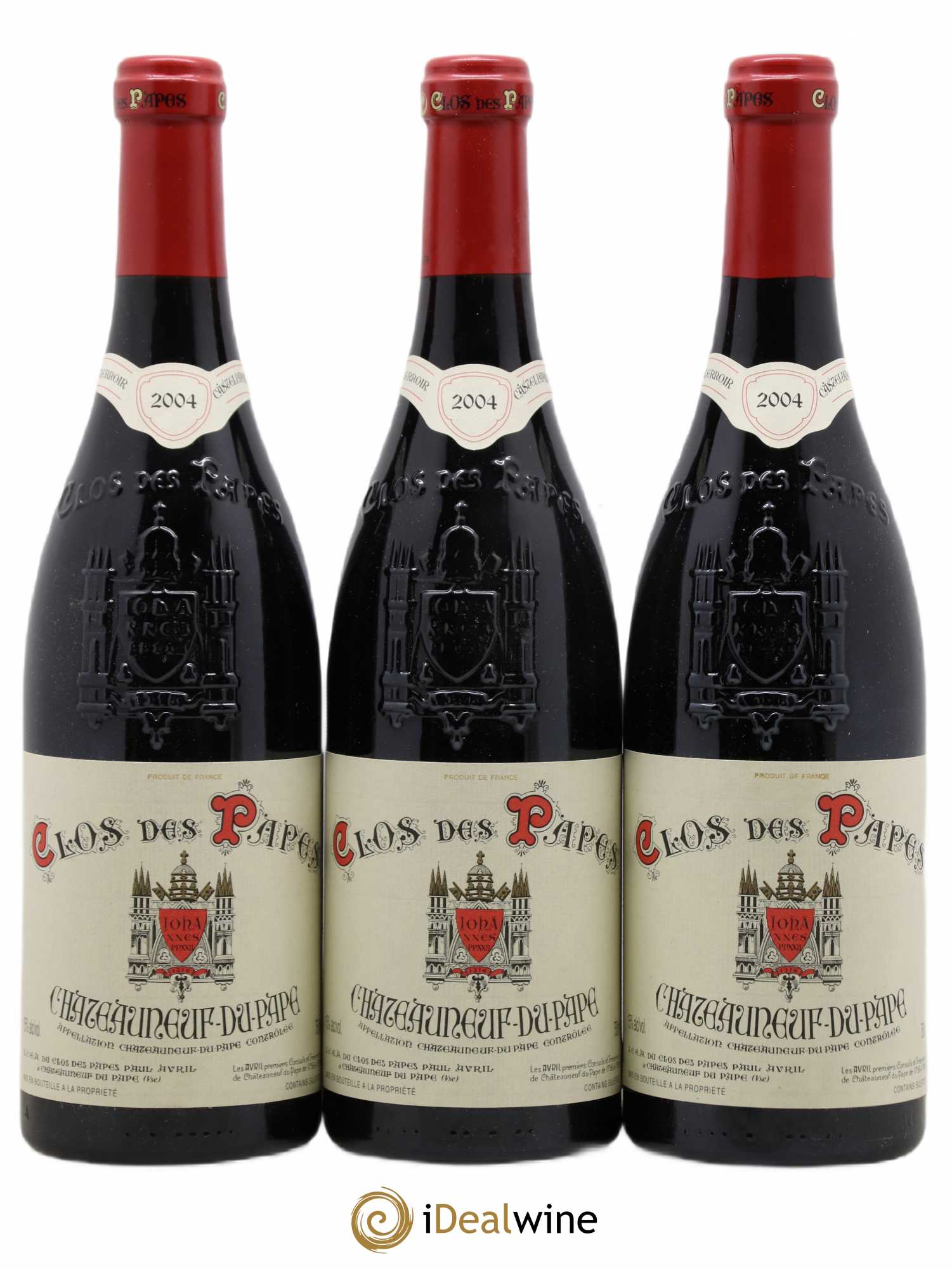Châteauneuf-du-Pape Clos des Papes - Paul Avril 2004 - Lot de 3 bouteilles - 0