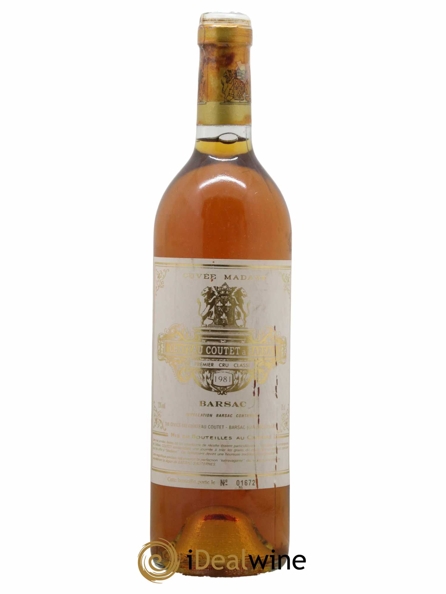 Château Coutet - Cuvée Madame 1er Grand Cru Classé 1981 - Lotto di 1 bottiglia - 0