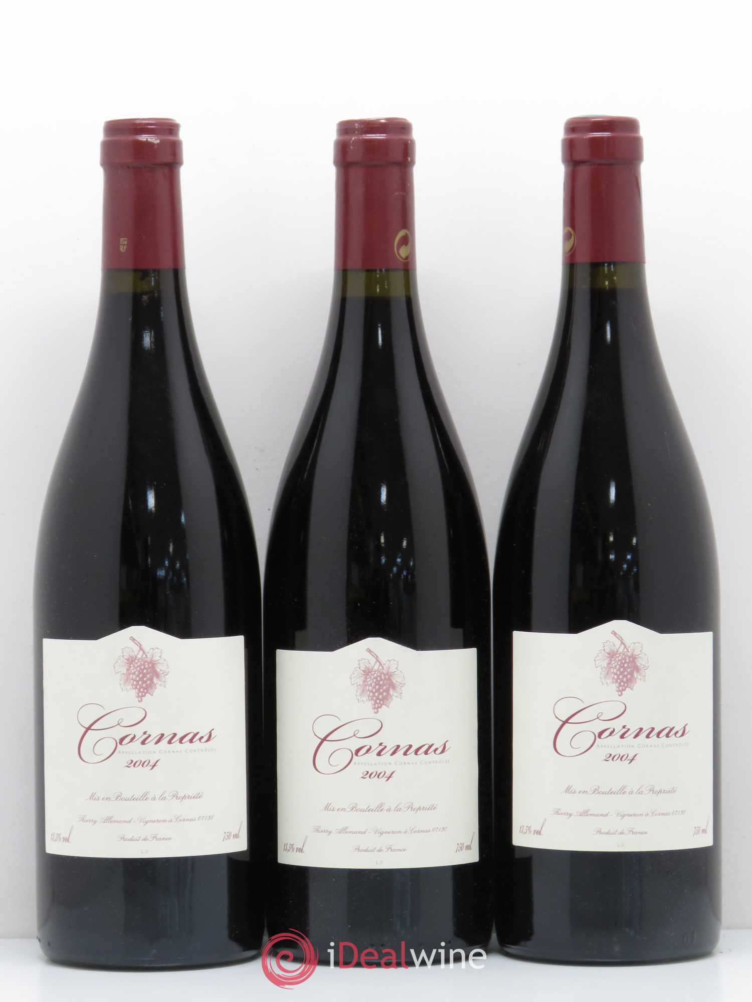 Cornas Thierry Allemand Cuvée sans souffre 2004 - Posten von 3 Flaschen - 0