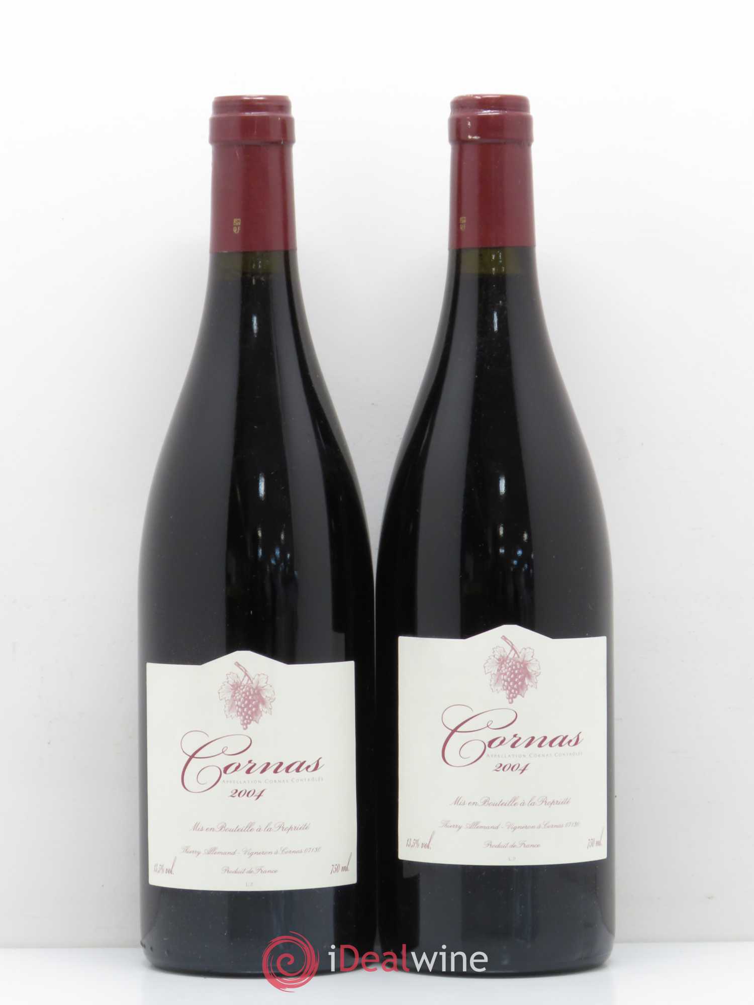 Cornas Thierry Allemand Cuvée sans souffre 2004 - Posten von 2 Flaschen - 0