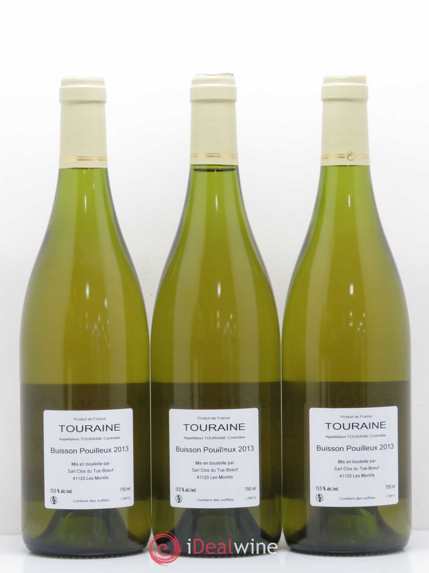 Val de Loire Touraine Le Buisson Pouilleux Clos Du Tue Boeuf 2013 - Posten von 3 Flaschen - 1