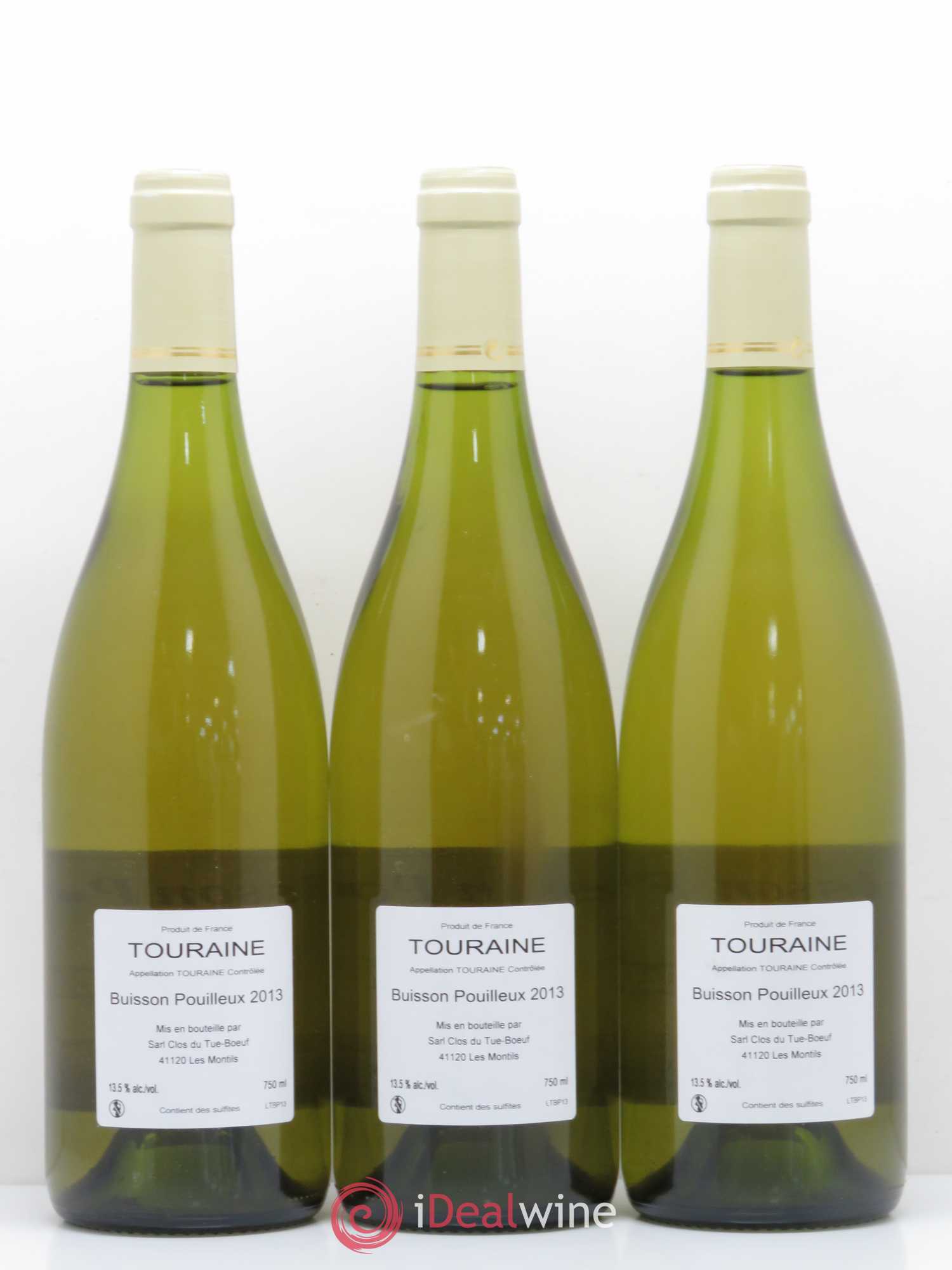 Val de Loire Touraine Le Buisson Pouilleux Clos Du Tue Buf 2013 - Posten von 3 Flaschen - 1