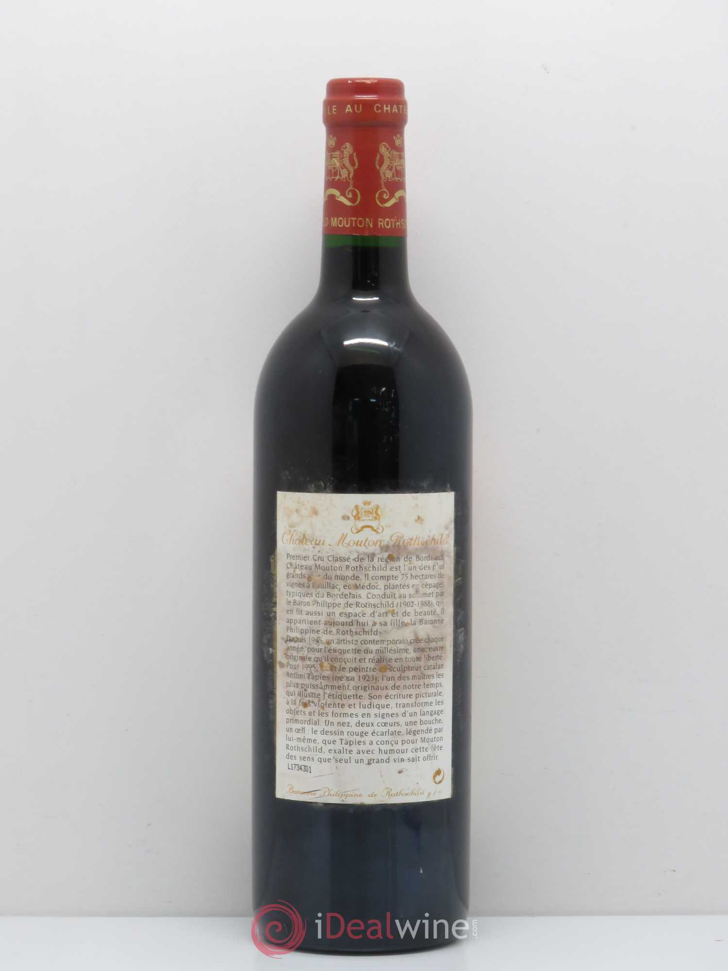 Château Mouton Rothschild 1er Grand Cru Classé 1995 - Lot de 1 bouteille - 1