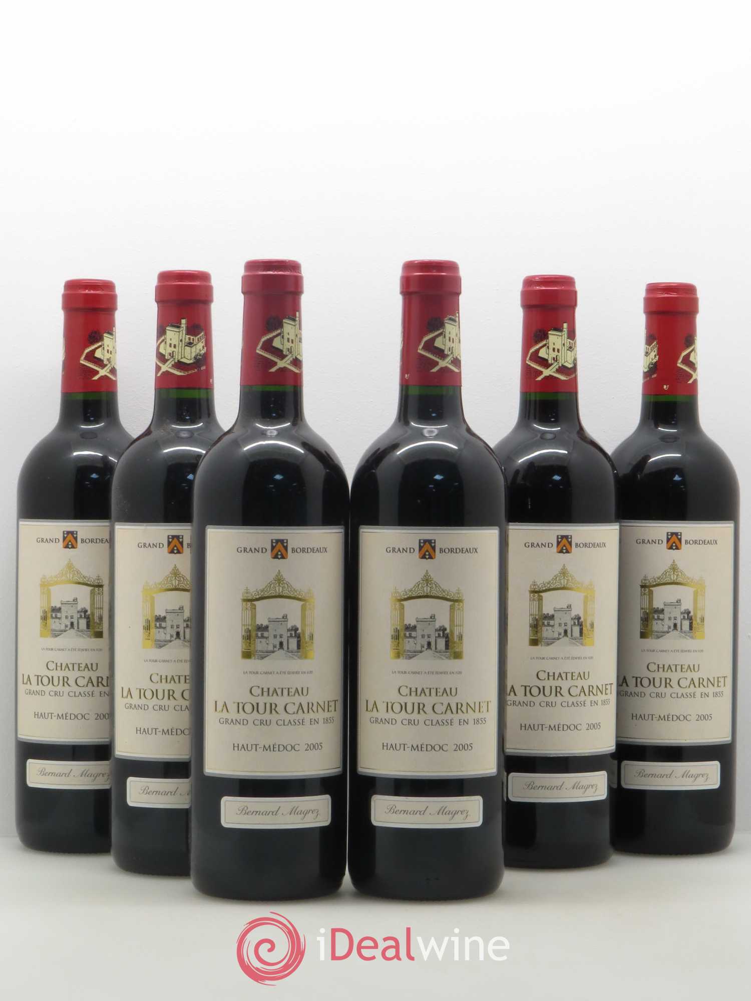 Château la Tour Carnet 4ème Grand Cru Classé 2005 - Lot de 6 bouteilles - 0