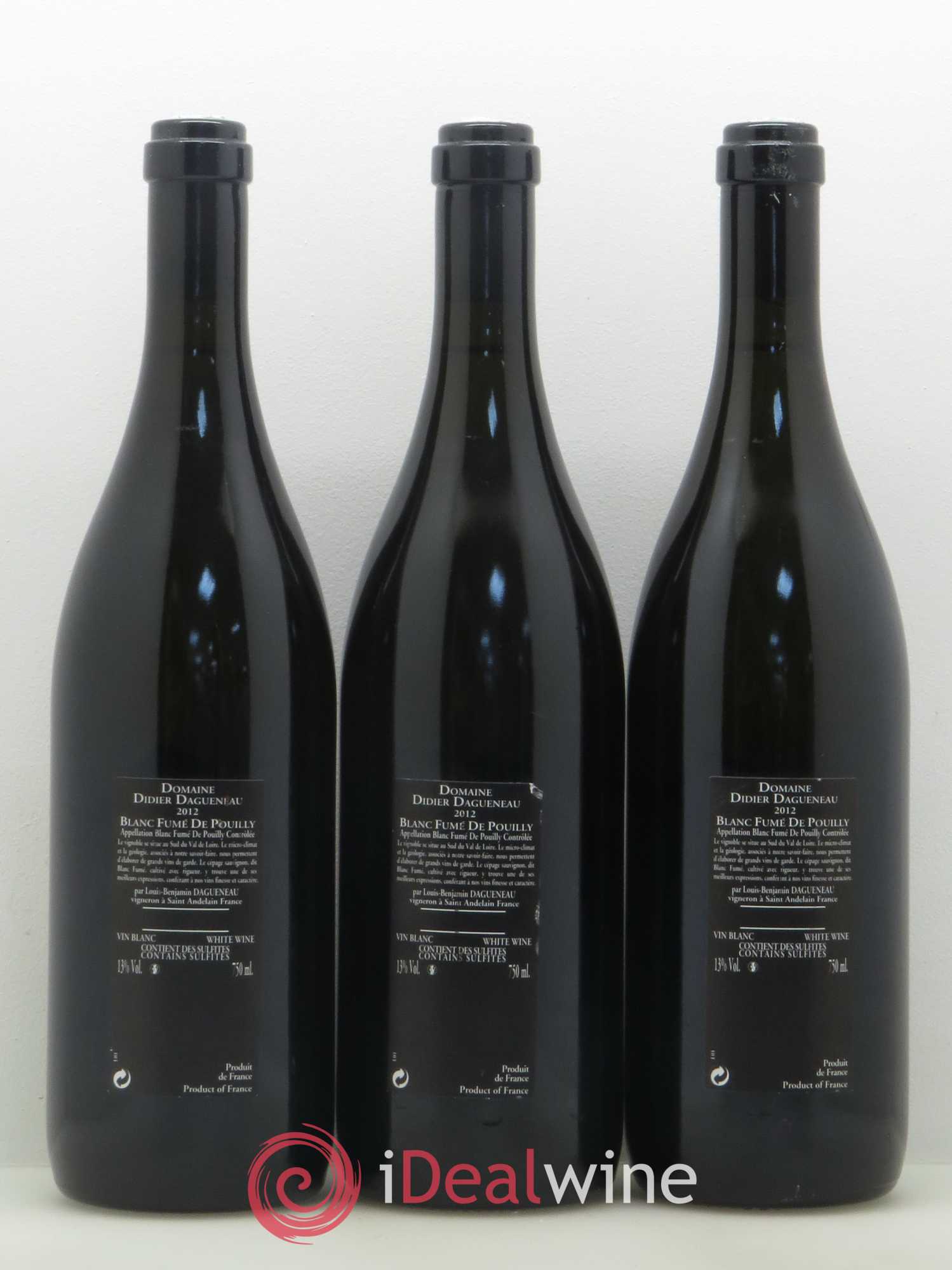 Vin de France (anciennement Pouilly-Fumé) Silex Dagueneau (Domaine Didier - Louis-Benjamin) 2012 - Lot de 3 bouteilles - 1