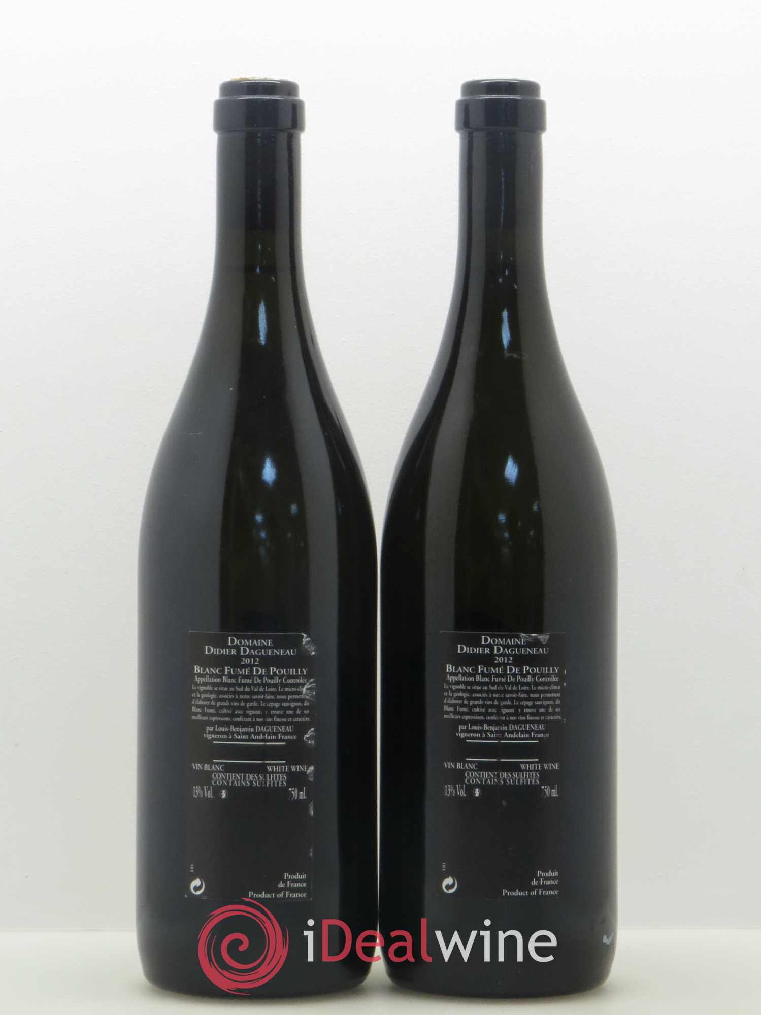 Vin de France (anciennement Pouilly-Fumé) Silex Dagueneau (Domaine Didier - Louis-Benjamin) 2012 - Lot de 2 bouteilles - 1