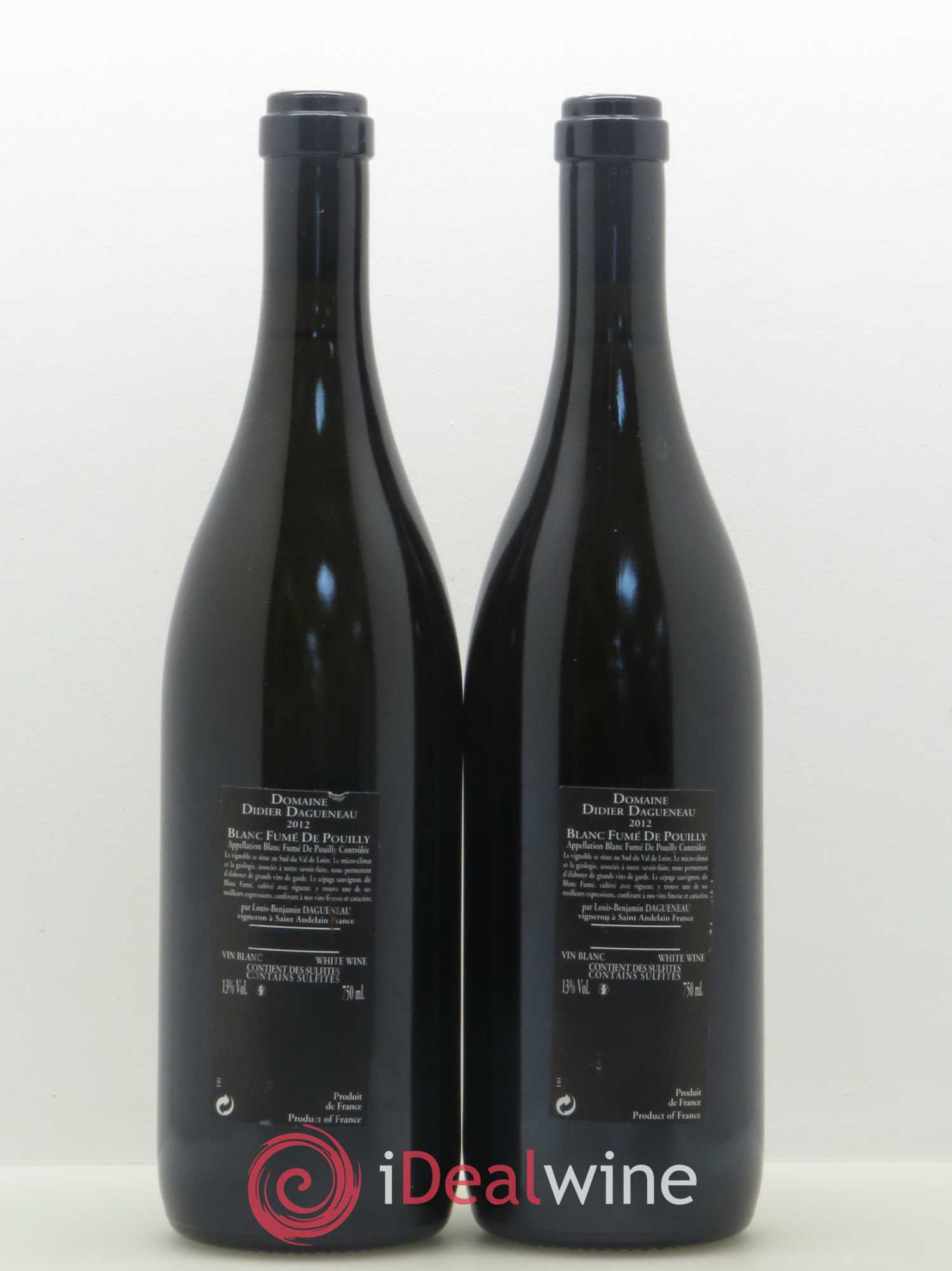 Vin de France (anciennement Pouilly-Fumé) Silex Dagueneau (Domaine Didier - Louis-Benjamin) 2012 - Lot de 2 bouteilles - 1