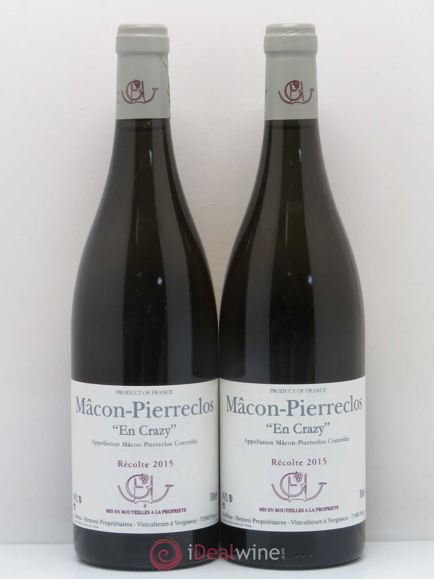 Mâcon Pierreclos En Crazy Guffens-Heynen 2015 - Lot de 2 bouteilles - 0