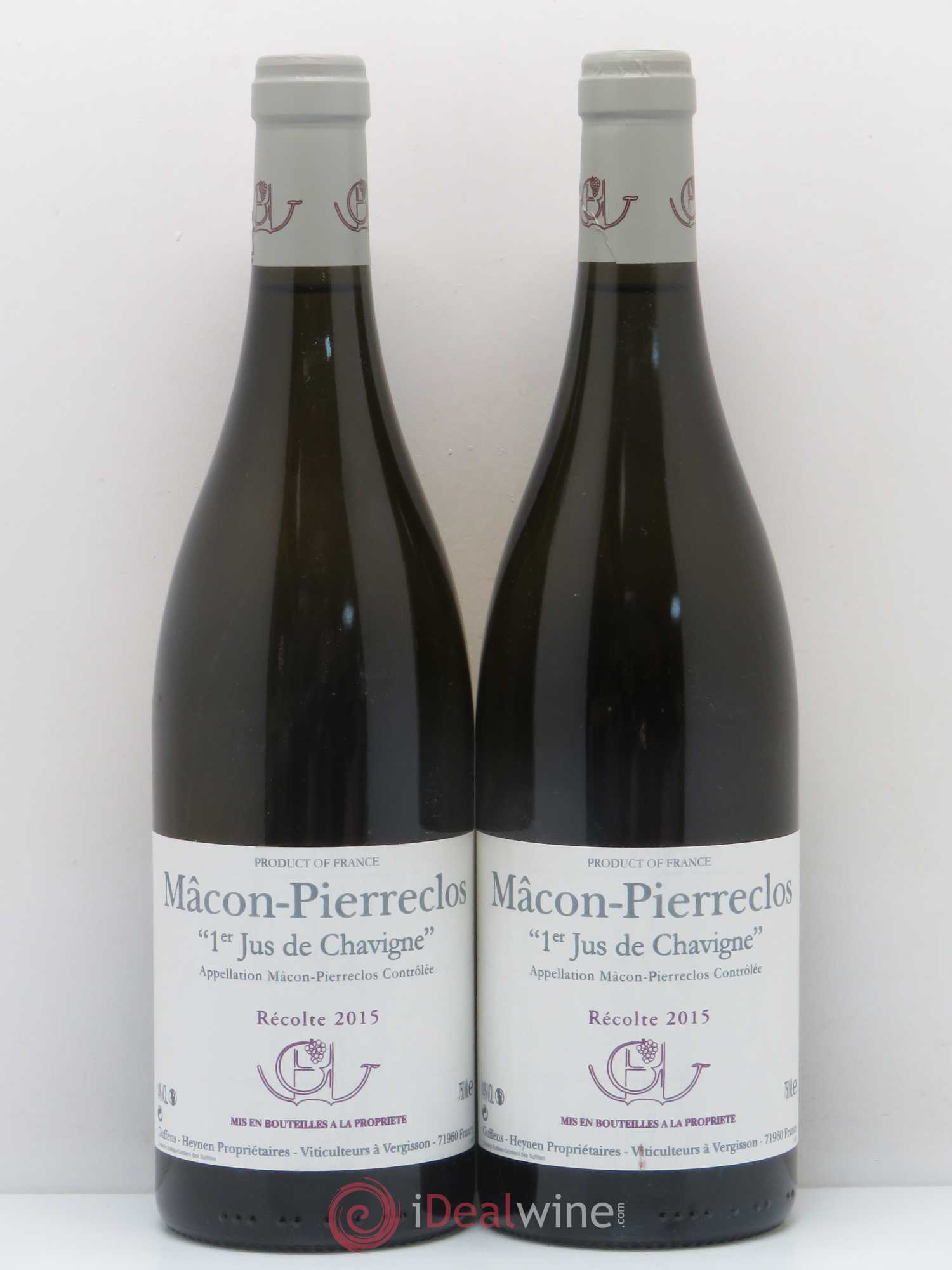 Mâcon Pierreclos 1er Jus de Chavigne Guffens-Heynen 2015 - Lot de 2 bouteilles - 0