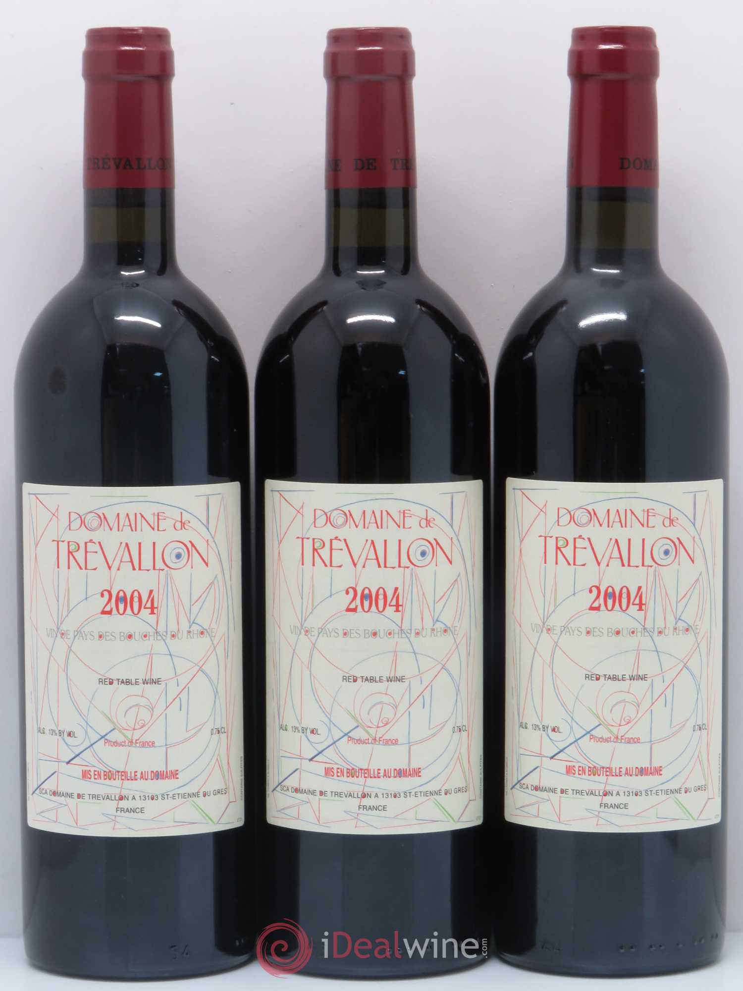 Coteaux d'Aix-en-Provence Trévallon (Domaine de) Eloi Dürrbach 2004 - Lot de 3 bouteilles - 0