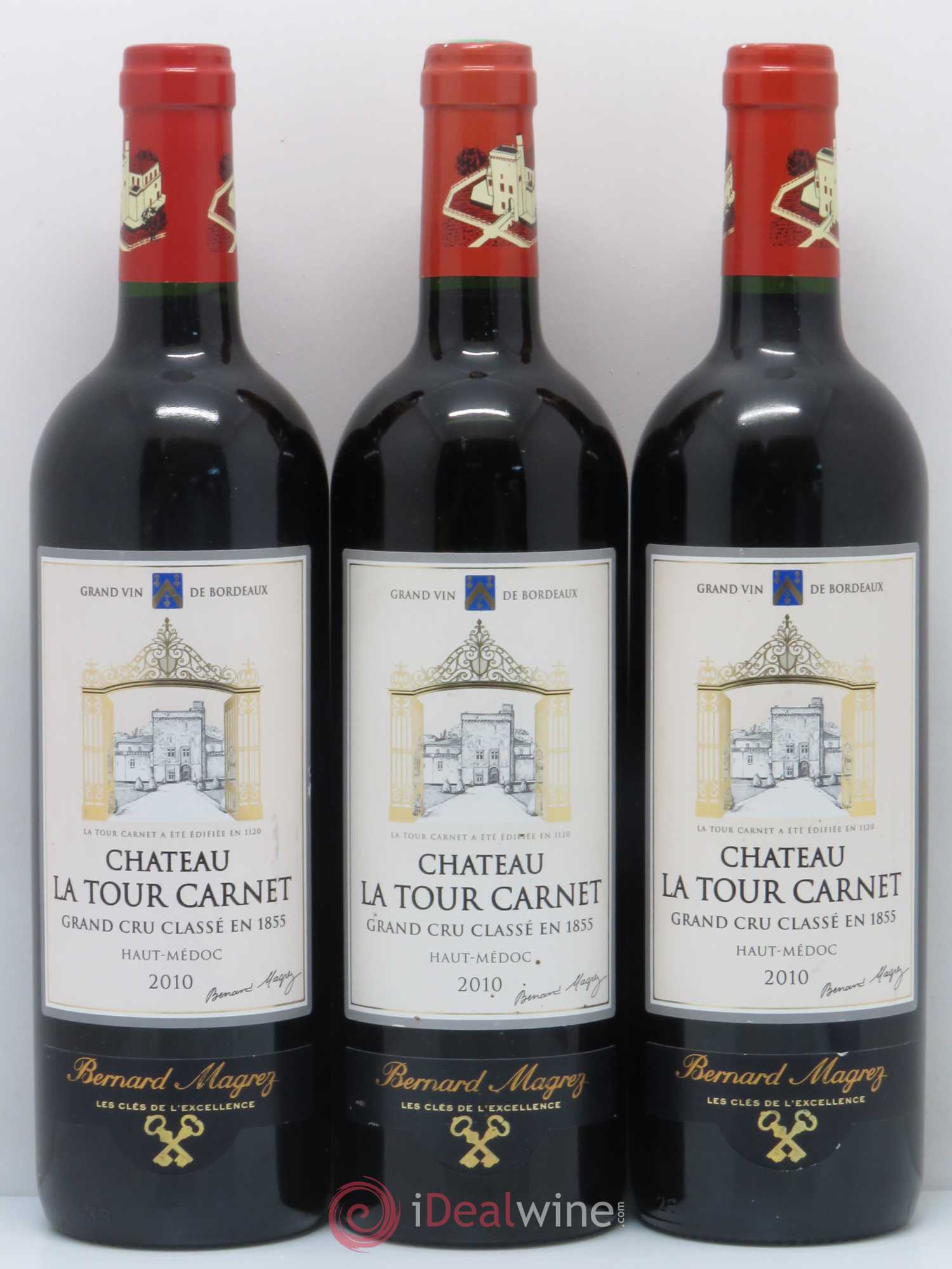 Château la Tour Carnet 4ème Grand Cru Classé 2010 - Lot de 3 bouteilles - 0