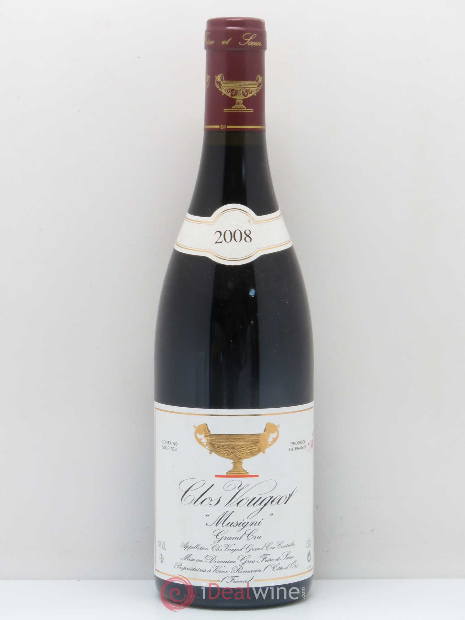 Clos de Vougeot Grand Cru Musigni Gros Frère & Soeur 2008 - Lot de 1 bouteille - 0
