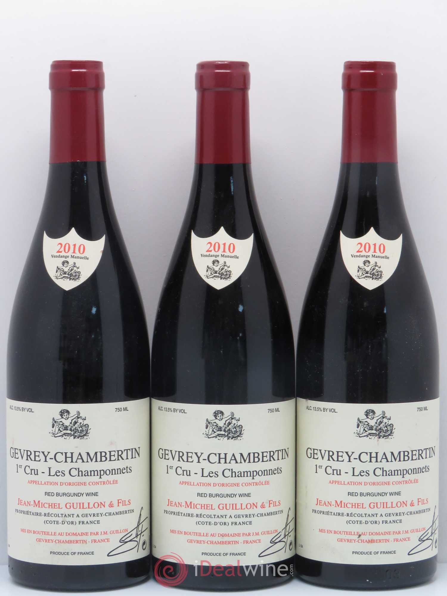 Gevrey-Chambertin 1er Cru Les Champonnets Jm. Guillon 2010 - Posten von 3 Flaschen - 0