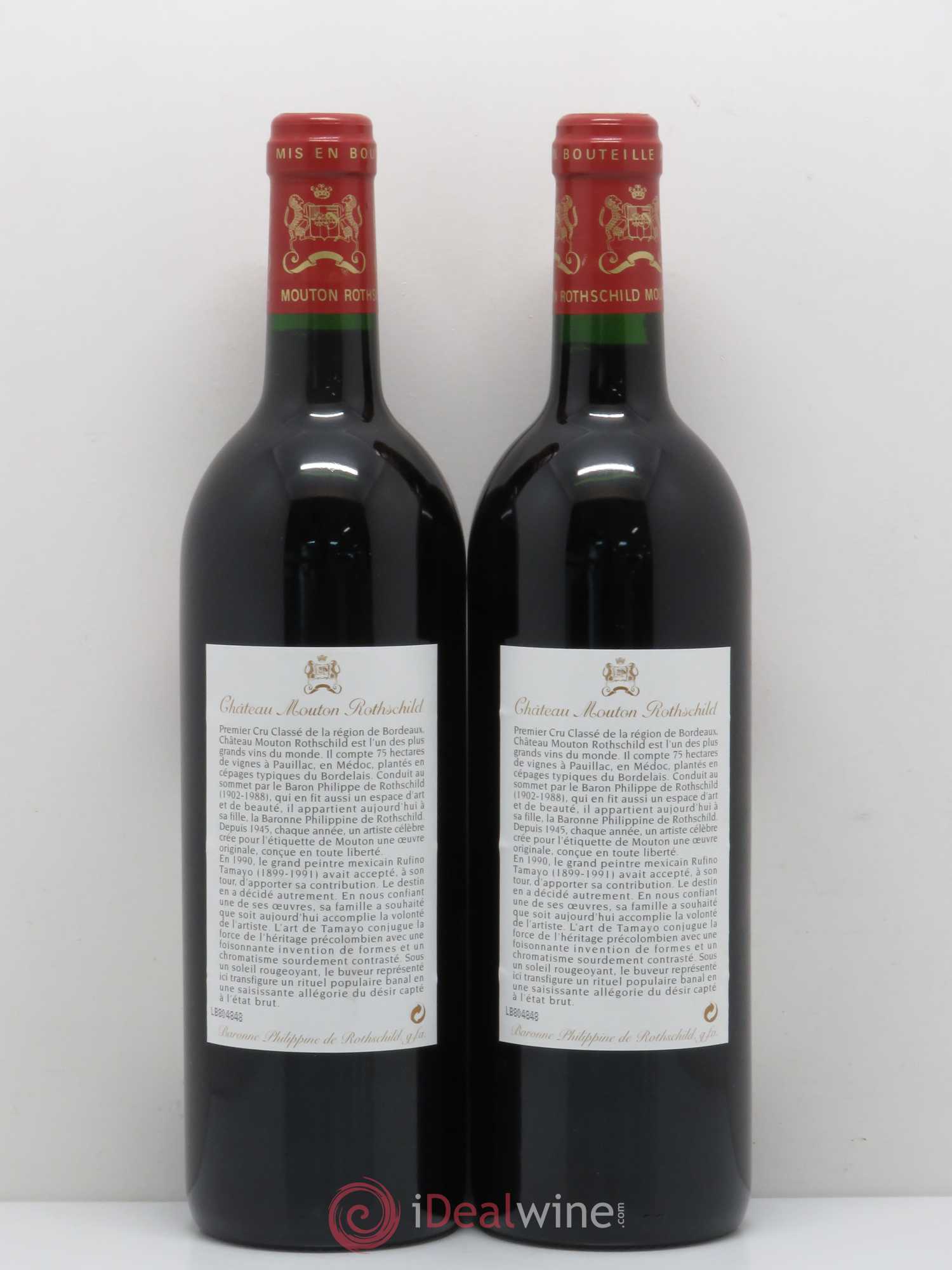 Château Mouton Rothschild 1er Grand Cru Classé 1998 - Lot de 2 bouteilles - 1