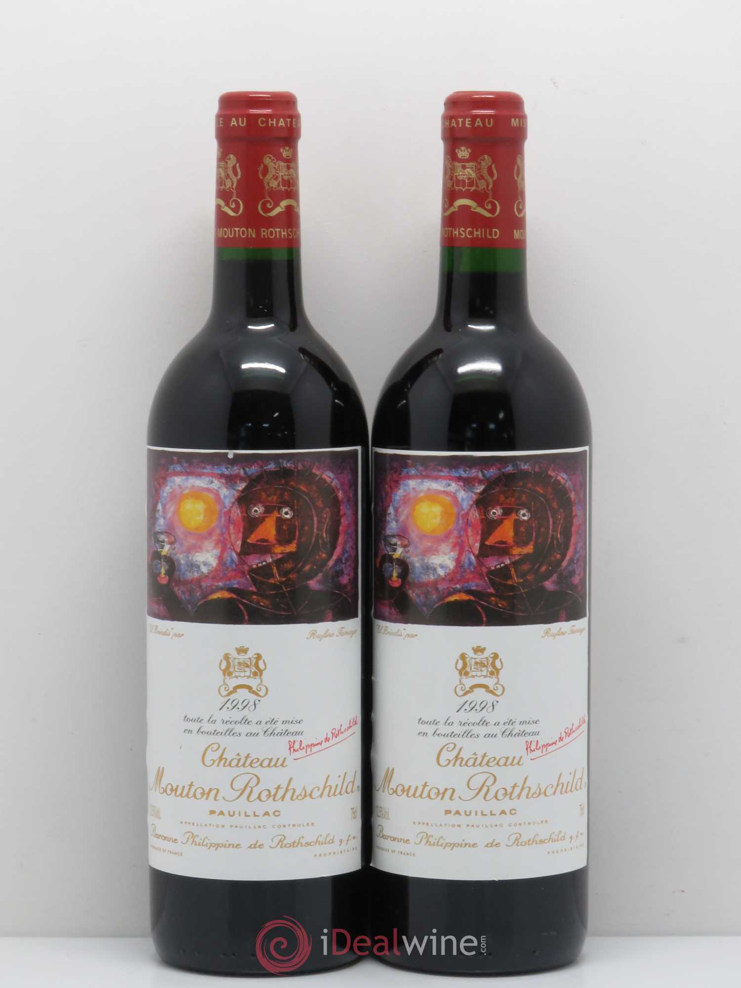 Château Mouton Rothschild 1er Grand Cru Classé 1998 - Lot de 2 bouteilles - 0