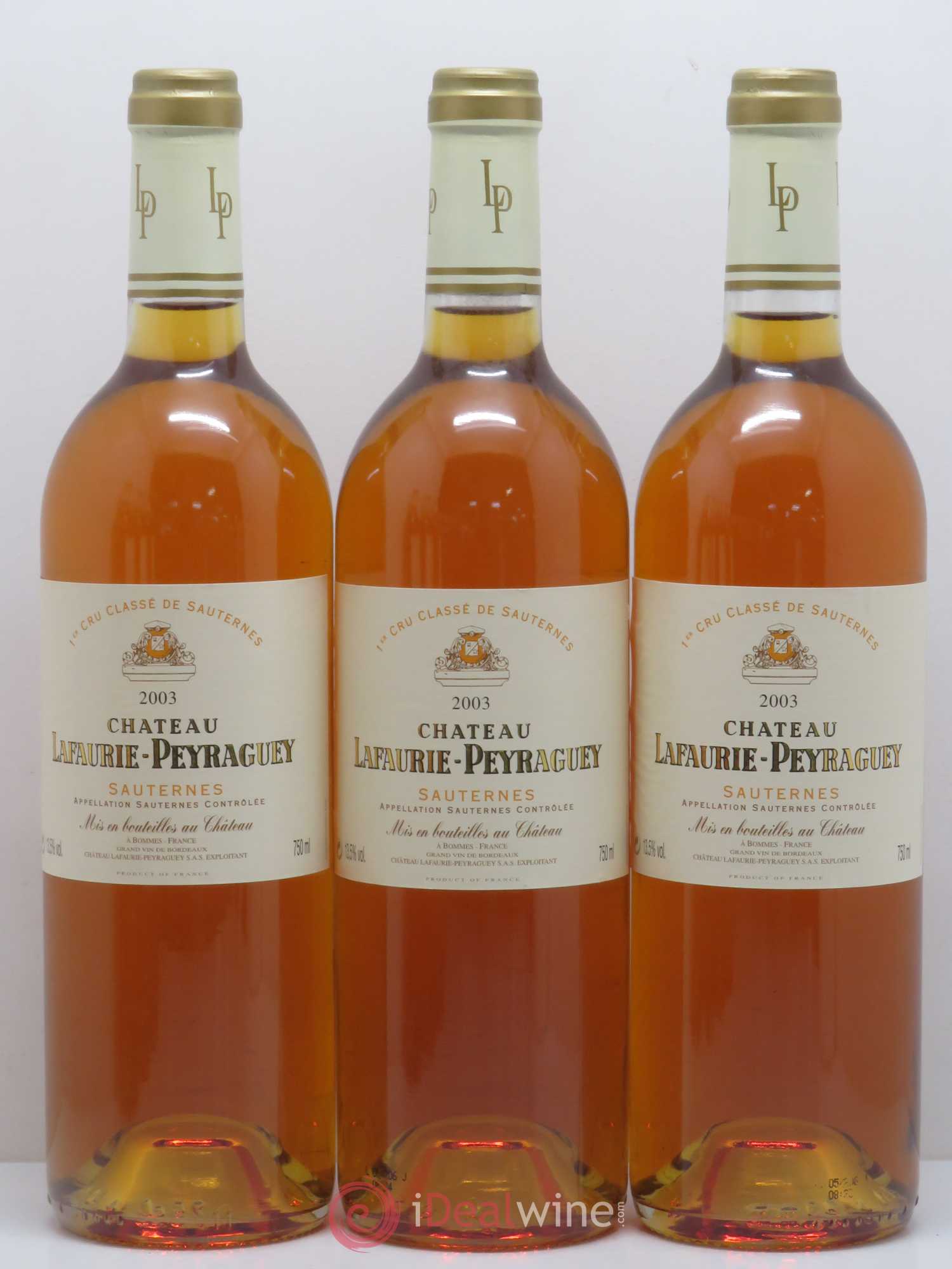 Château Lafaurie-Peyraguey 1er Grand Cru Classé (senza prezzo di riserva) 2003 - Lotto di 6 bottiglie - 1