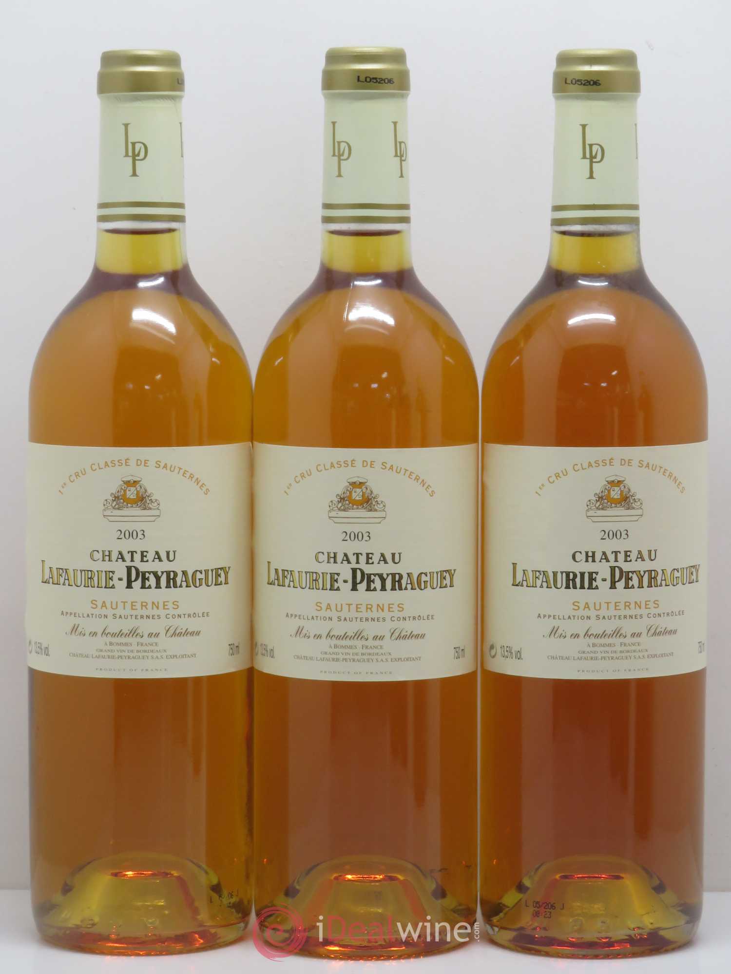 Château Lafaurie-Peyraguey 1er Grand Cru Classé (senza prezzo di riserva) 2003 - Lotto di 6 bottiglie - 2