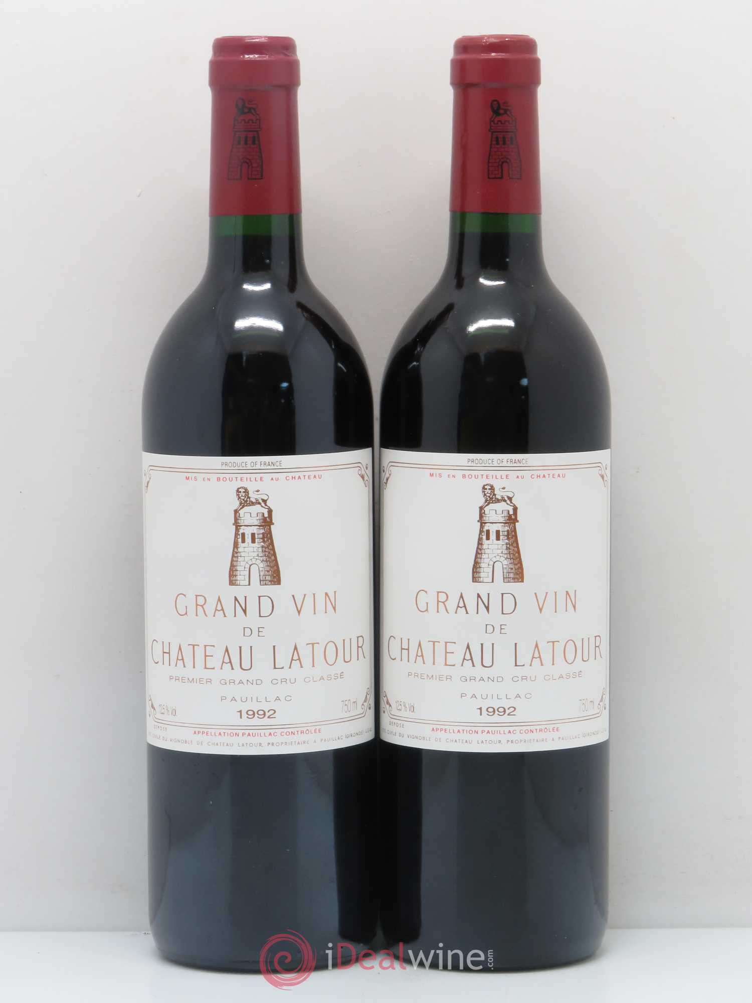 Château Latour 1er Grand Cru Classé 1992 - Lot de 2 bouteilles - 0