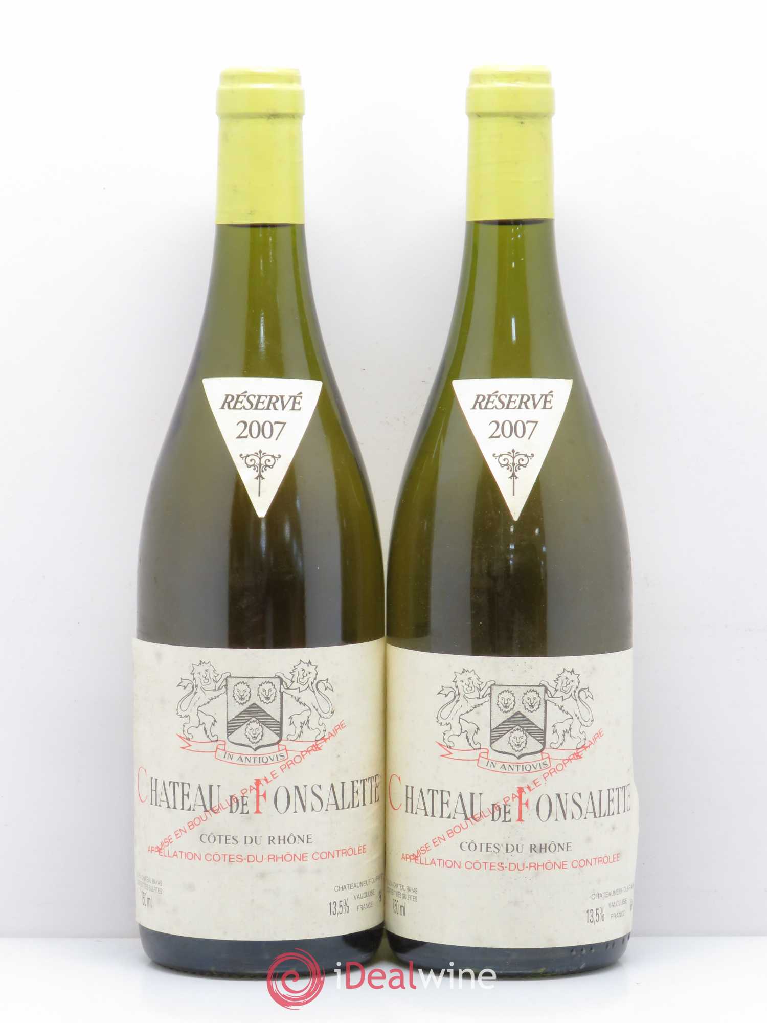 Côtes-du-Rhône Château de Fonsalette Emmanuel Reynaud 2007 - Lot de 2 bouteilles - 0