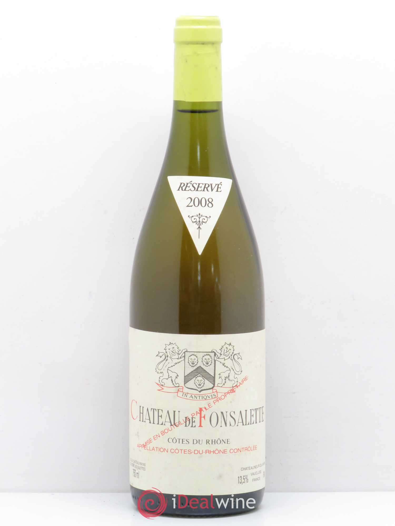Côtes-du-Rhône Château de Fonsalette Emmanuel Reynaud 2008 - Lot de 1 bouteille - 0