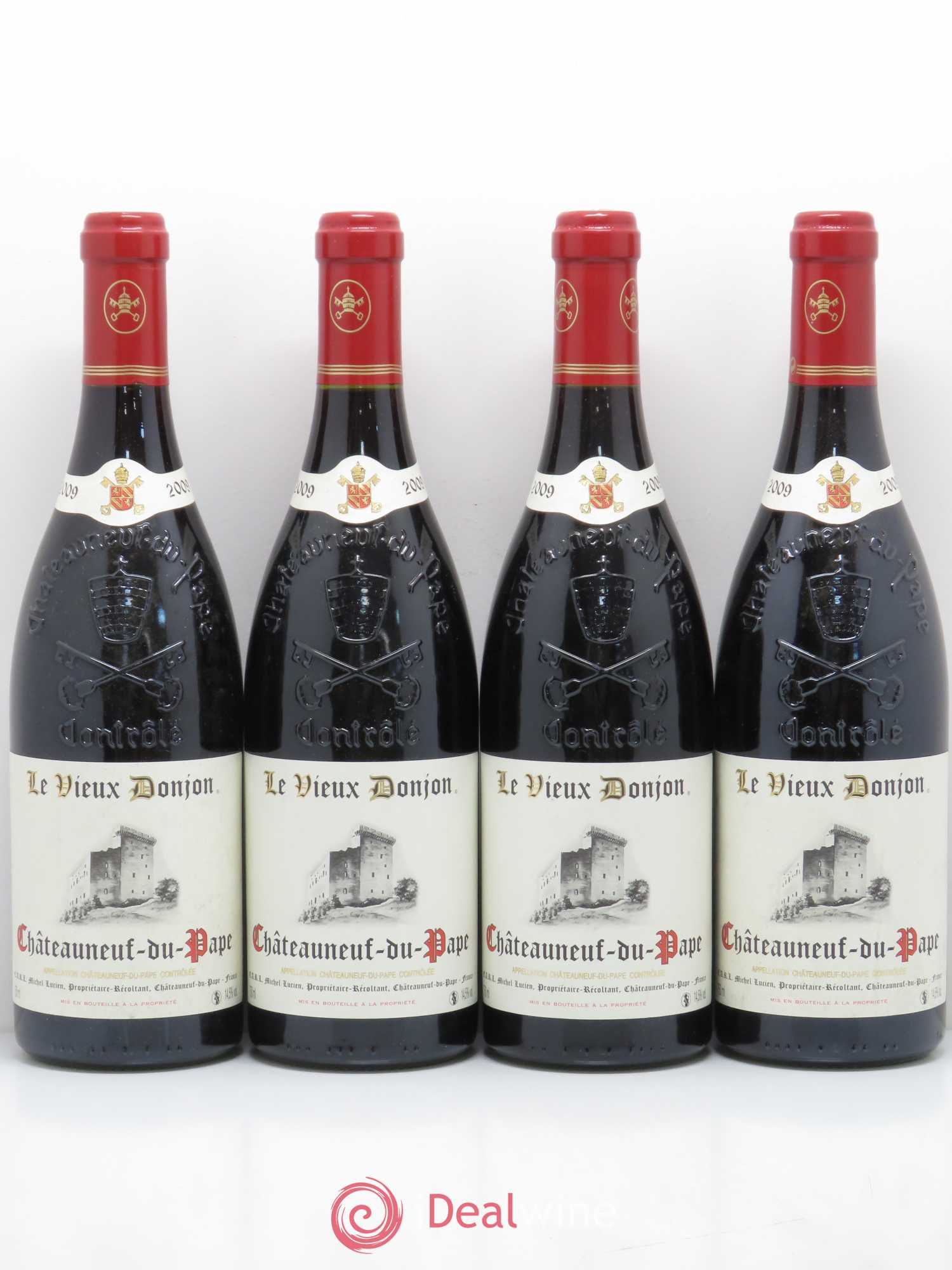 Châteauneuf-du-Pape Le Vieux Donjon Michel Lucien 2009 - Lot de 4 bouteilles - 0
