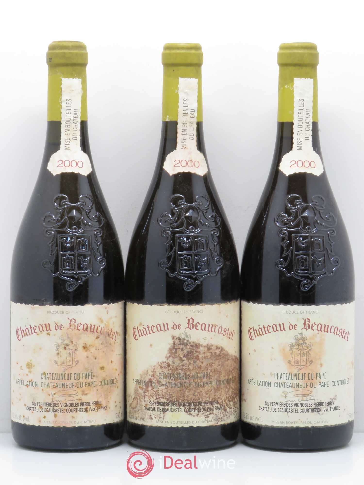 Châteauneuf-du-Pape Château de Beaucastel Famille Perrin 2000 - Lot de 3 bouteilles - 0