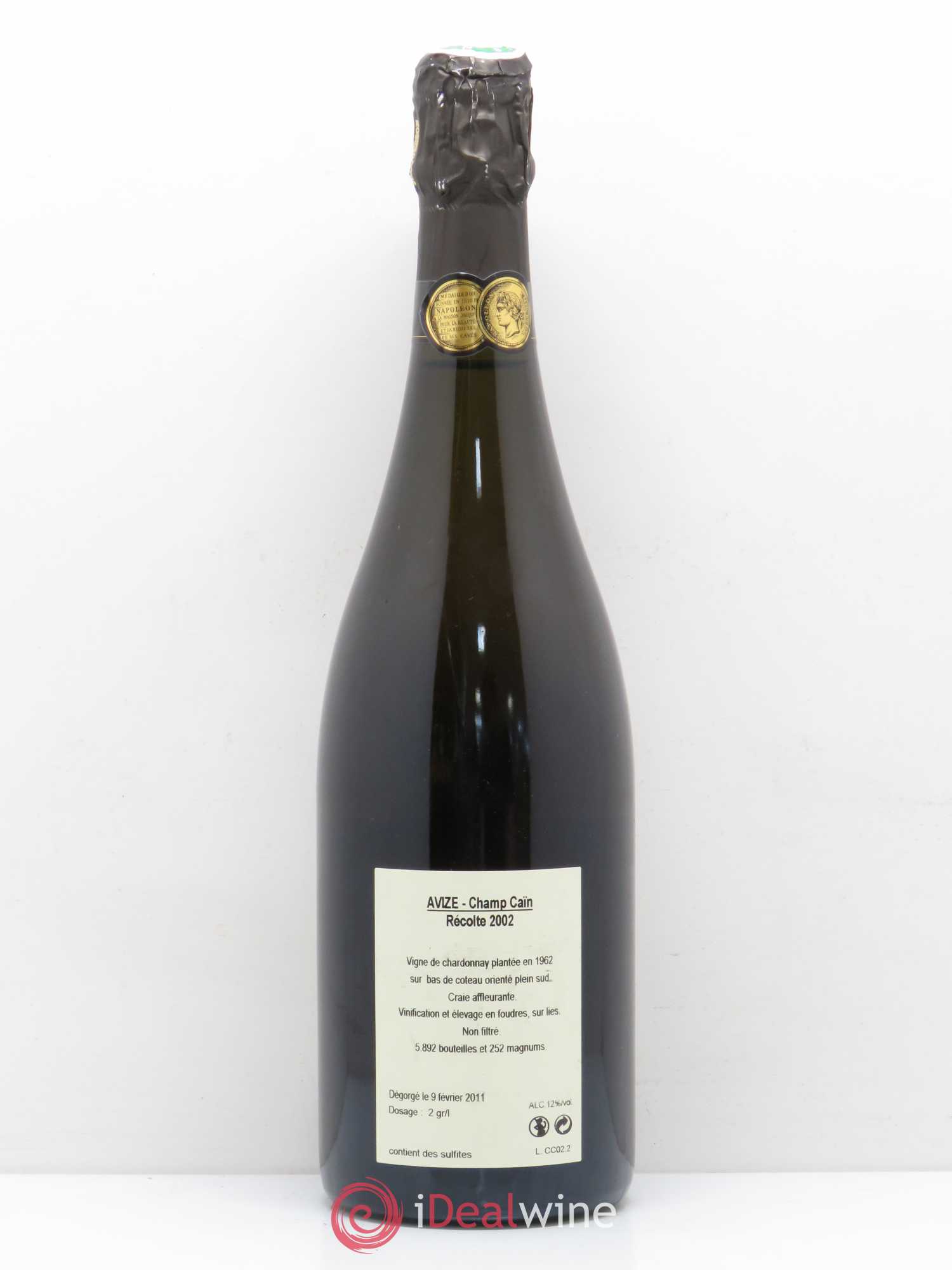 Avize Champ Caïn Extra-Brut Jacquesson 2002 - Lot de 1 bouteille - 1