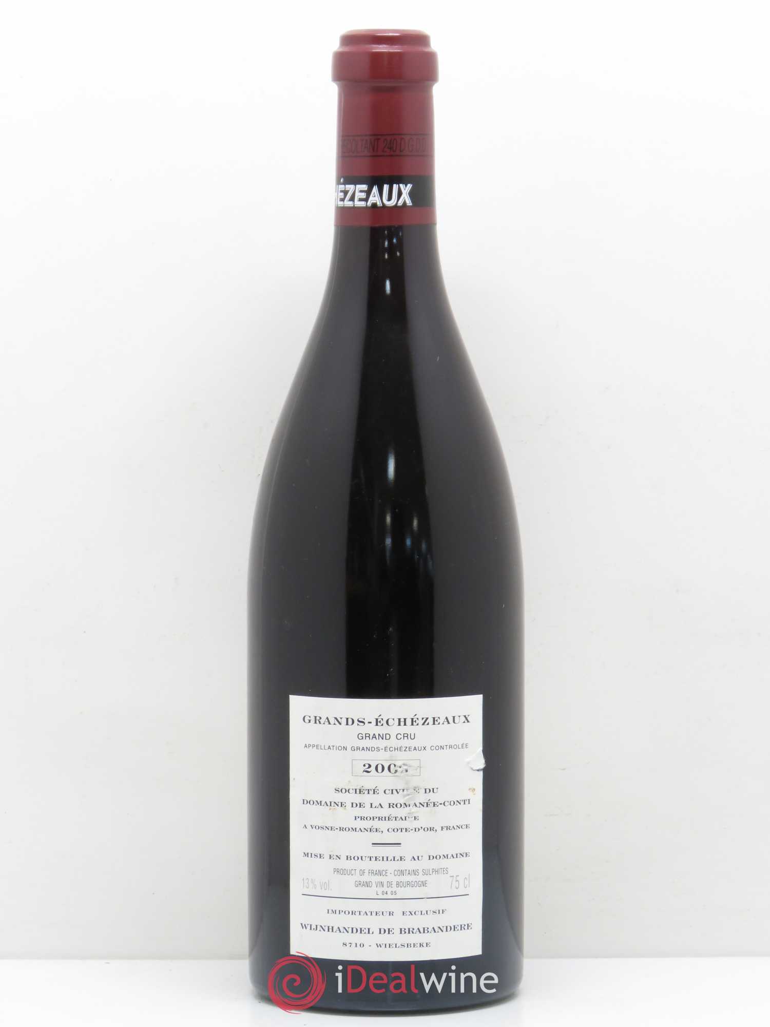 Grands-Echezeaux Grand Cru Domaine de la Romanée-Conti 2004 - Lot de 1 bouteille - 1