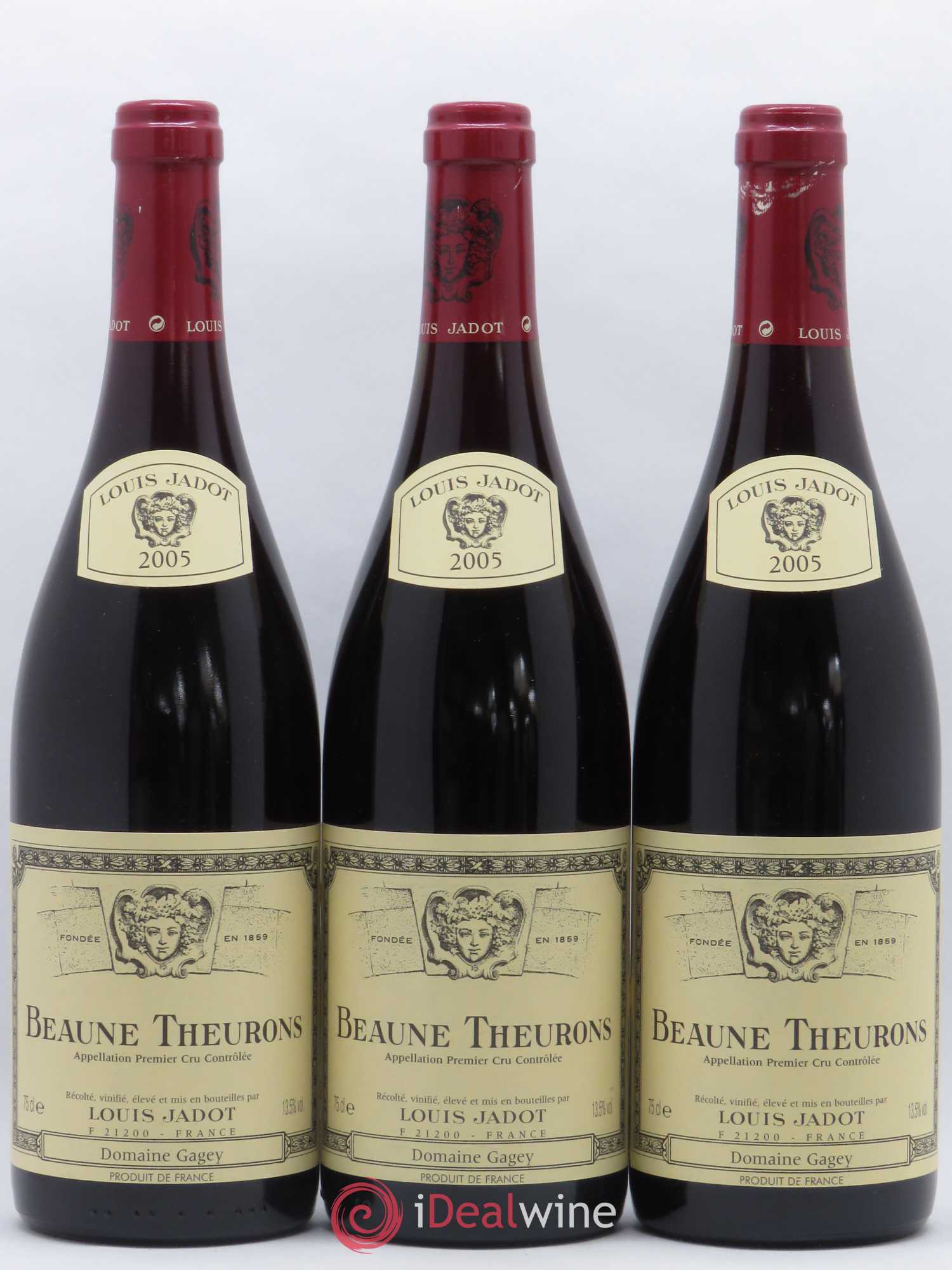 Beaune 1er Cru Theurons Maison Louis Jadot 2005 - Lot de 3 bouteilles - 0
