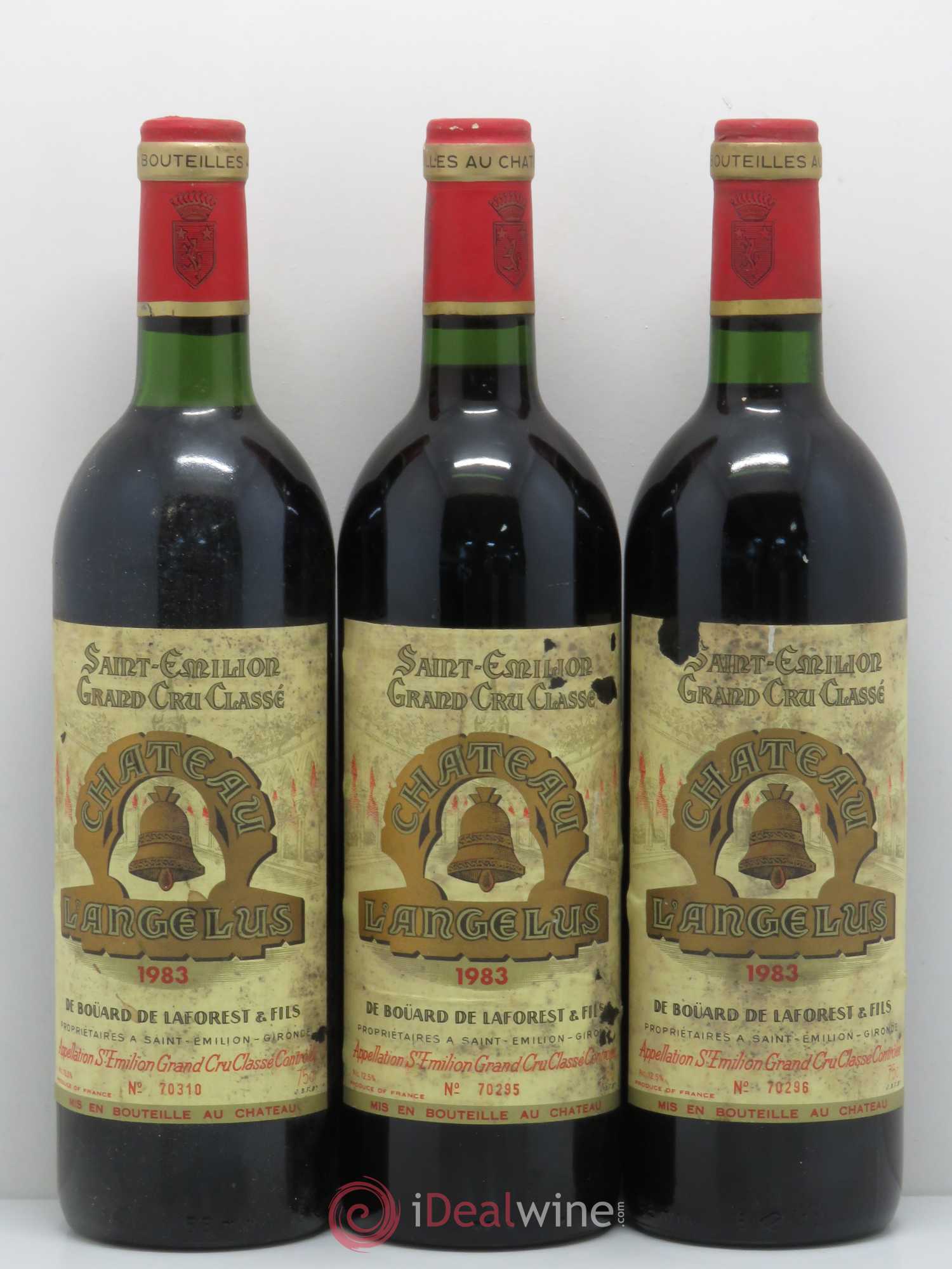 Château Angélus 1er Grand Cru Classé A 1983 - Lot de 3 bouteilles - 0