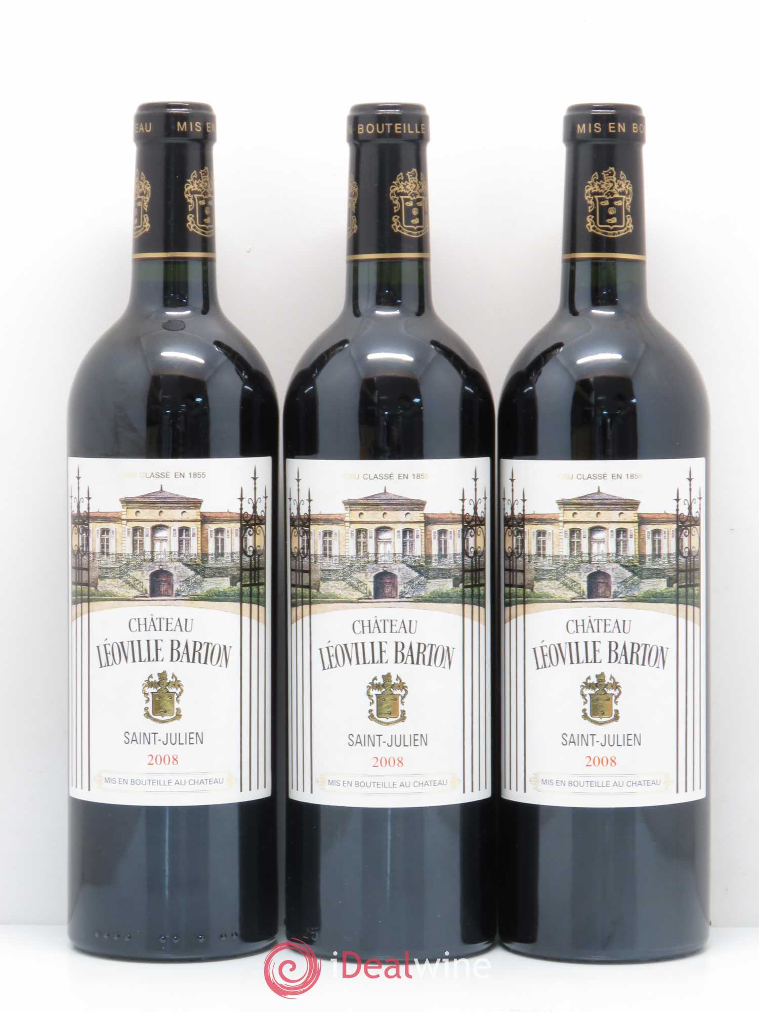 Château Léoville Barton 2ème Grand Cru Classé 2008 - Lot de 3 bouteilles - 0